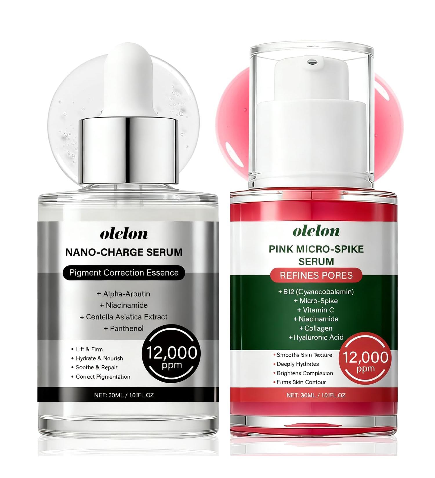 Cyano Pink Spicule Serum + Picotonic Shot Ampoule Duo - Korean Face Serum with Alpha Arbutin Niacinamide Calcium Vitamin C for Brightening Calming & Pore Refinement Glass Skin Finish - Buy Online on GoSupps.com