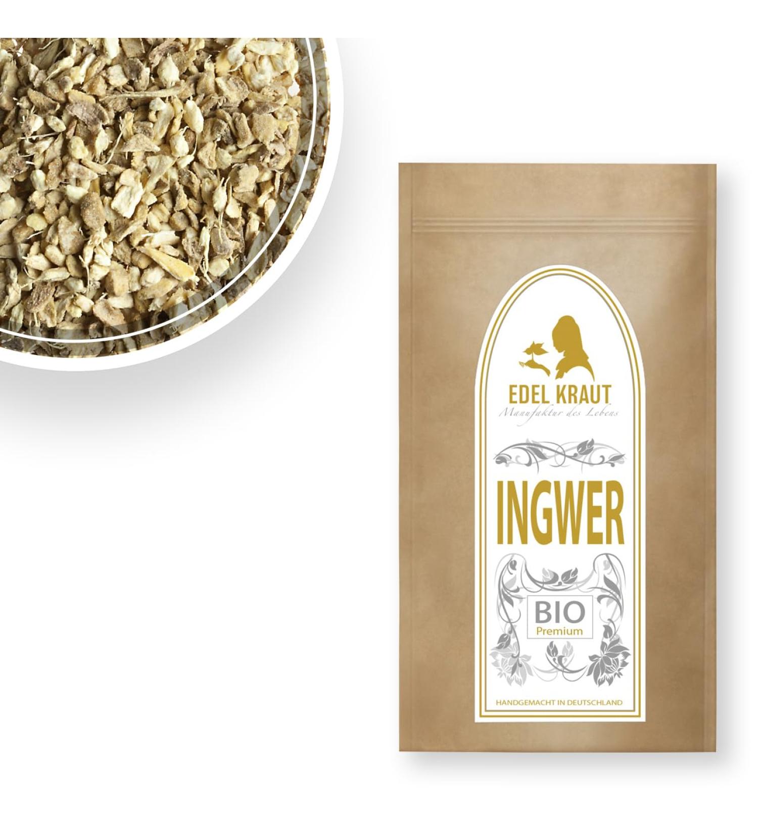 EDEL KRAUT Organic Ginger Powder 100g - Premium Quality Ginger Cut for International Shipping - Buy Online on GoSupps.com