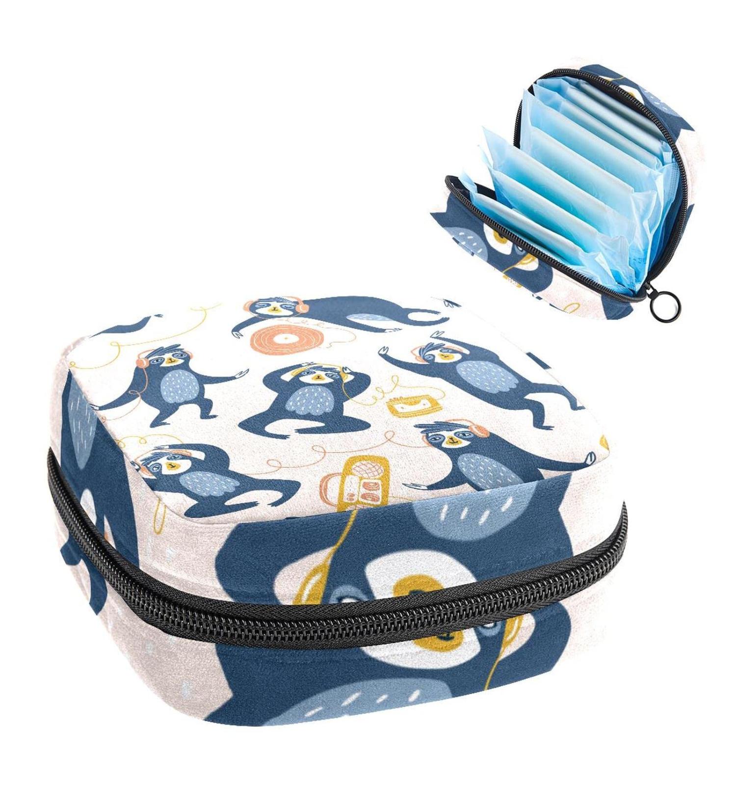 Women's Cartoon Sloth Dancing Period Kit - Portable Storage Pockets & Feminine Product Holder - Buy Online on GoSupps.com