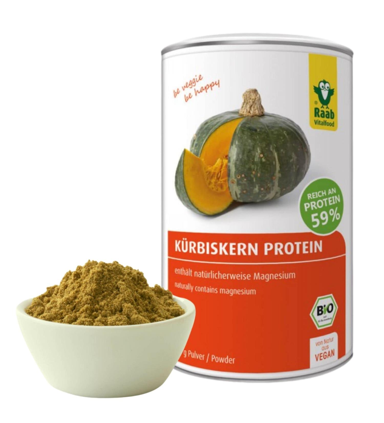 Raab Vitalfood Bio Pumpkin Seed Protein Powder - 59% Protein Vegan Organic 500g from Austria - Buy Online on GoSupps.com