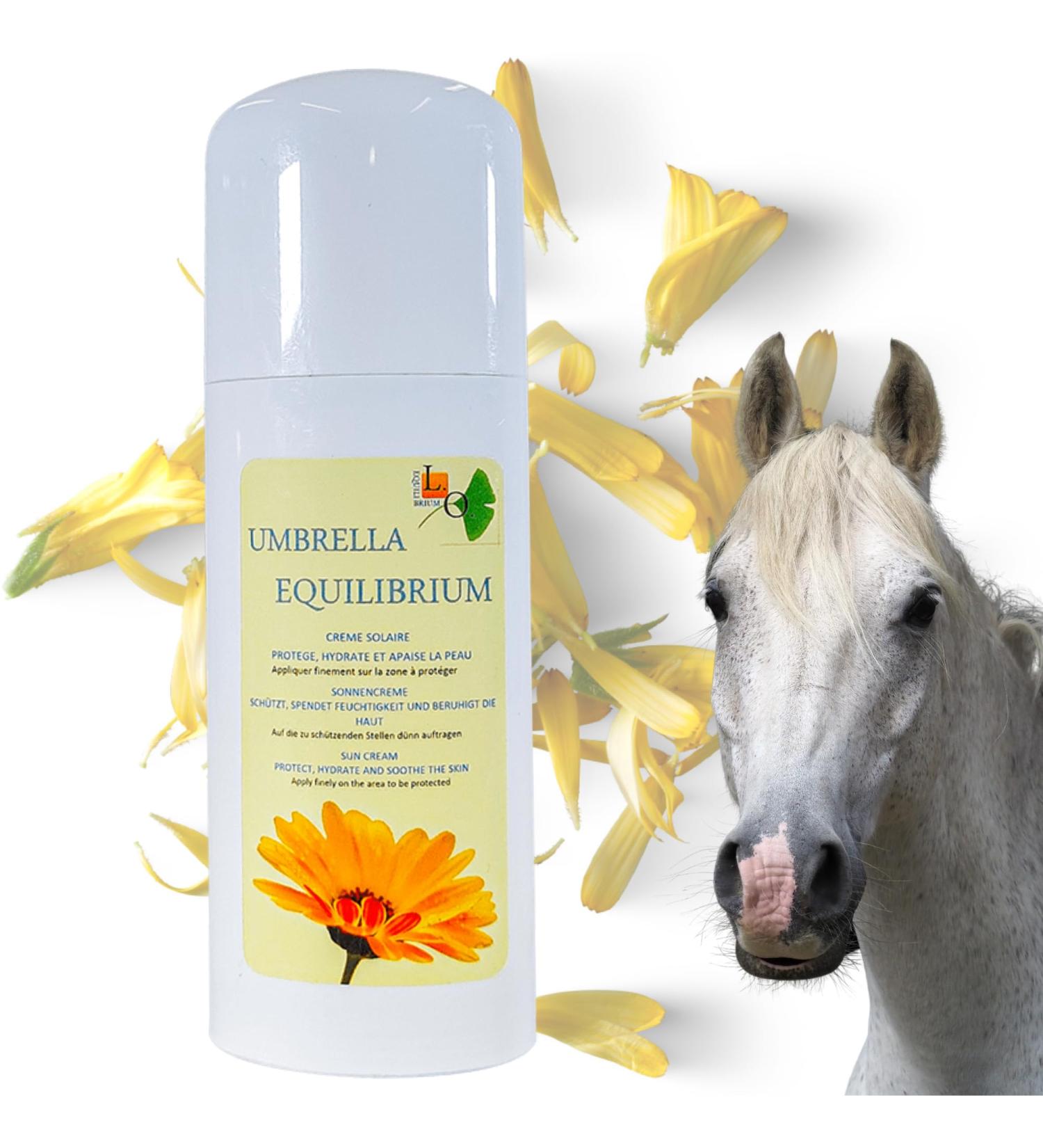 Umbrella Equilibrium 2-in-1 - Natural UV and After Sun Protection Cream for Horses - Calendula Carrot Wheat Germ Lavender and Mineral UV Filters - Buy Online on GoSupps.com