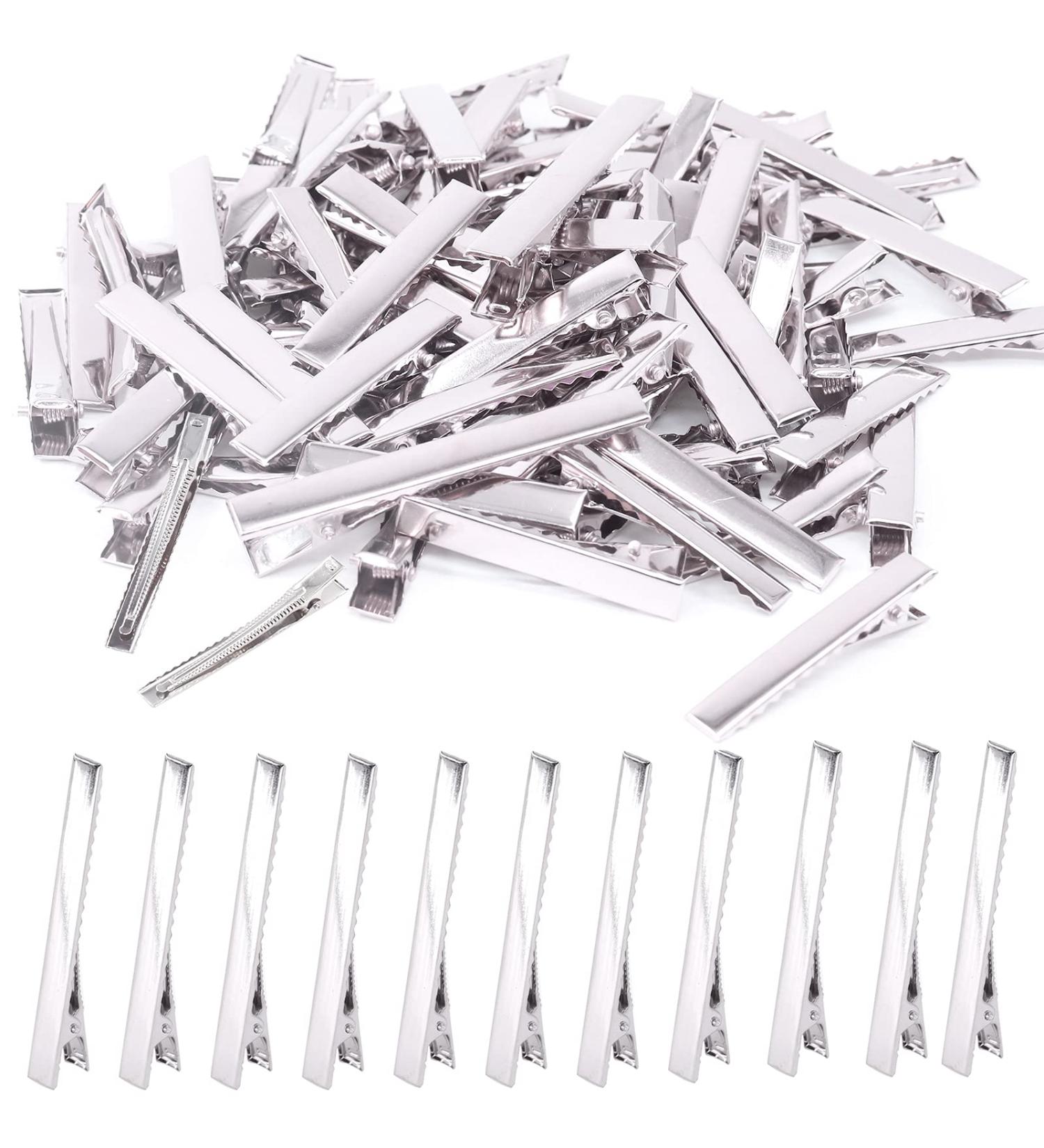 Keadic 200 Pcs 3.2cm Silver Alligator Hair Clips - Professional Single Prong Hairpins for Styling, Haircut, and DIY - 1.26 Inch (Pack of 200) - Buy Online on GoSupps.com