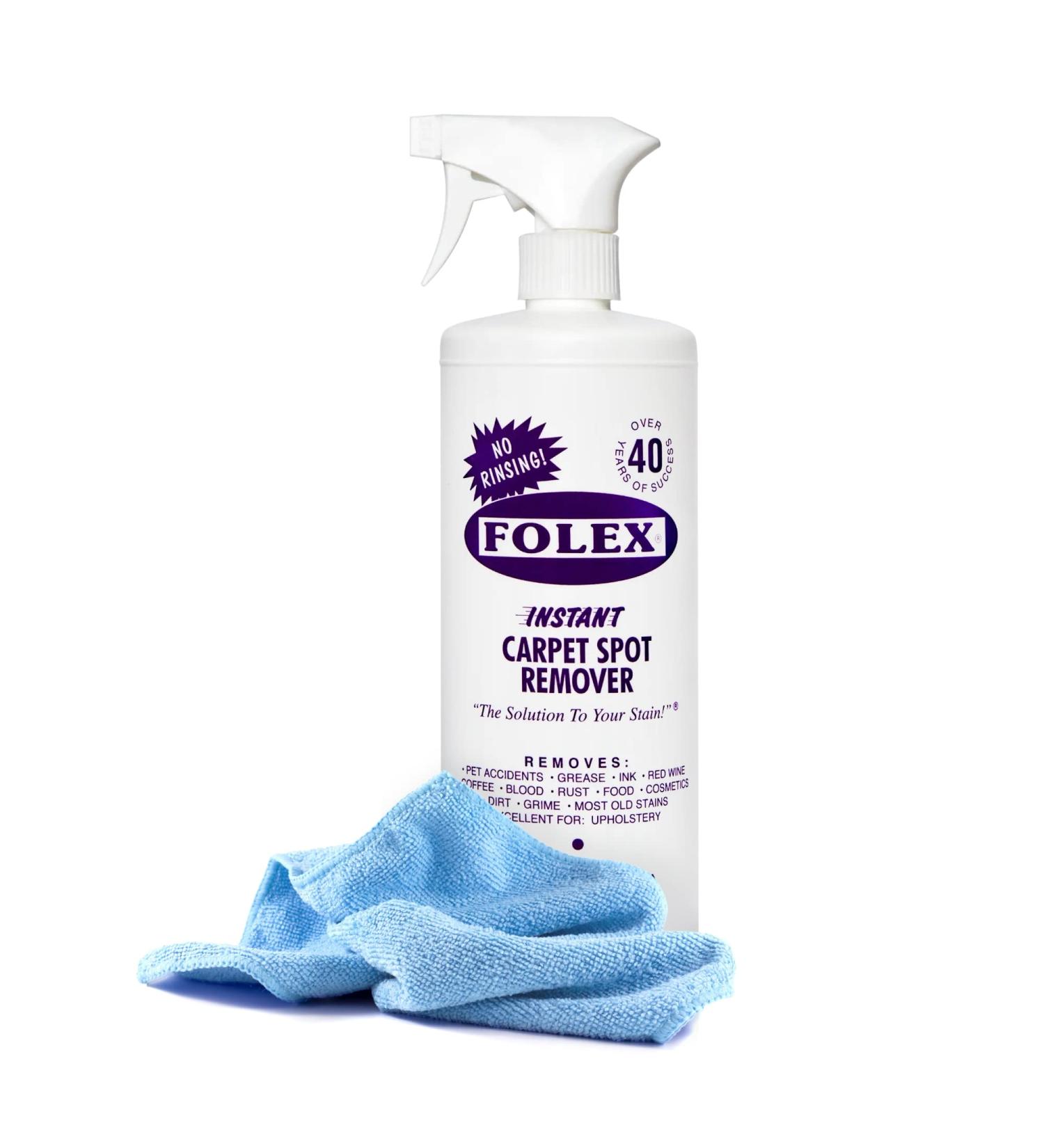 FOLEX Instant Carpet Spot Remover (32 oz) with Microfiber Cleaning Cloth - Stain Treater Kit by Black Swan Distributors - Buy Online on GoSupps.com