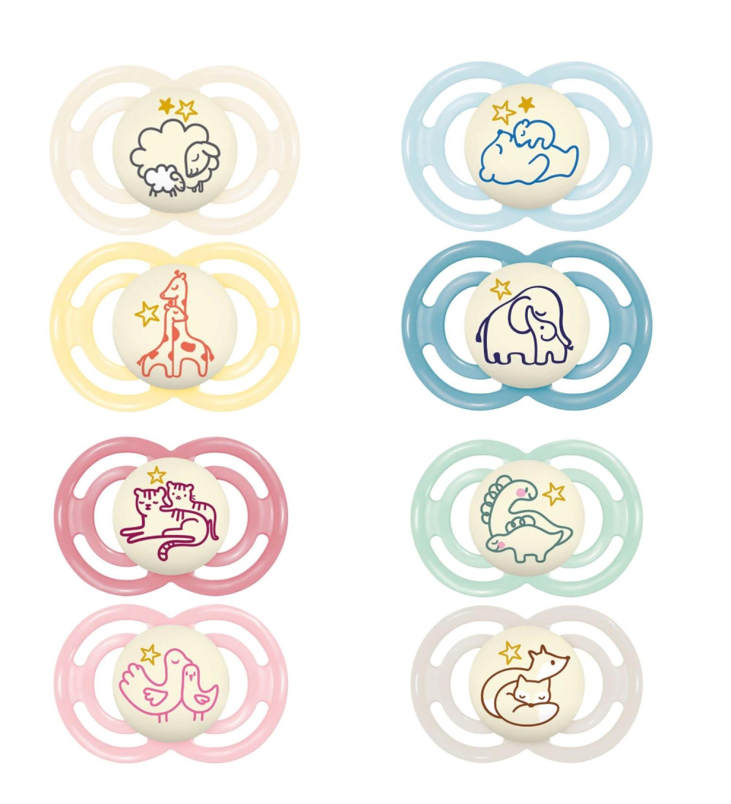 MAM Perfect Night Pacifier Animals - 18+ Months Silicone - 2 Pack | International Shipping Available - Buy Online on GoSupps.com