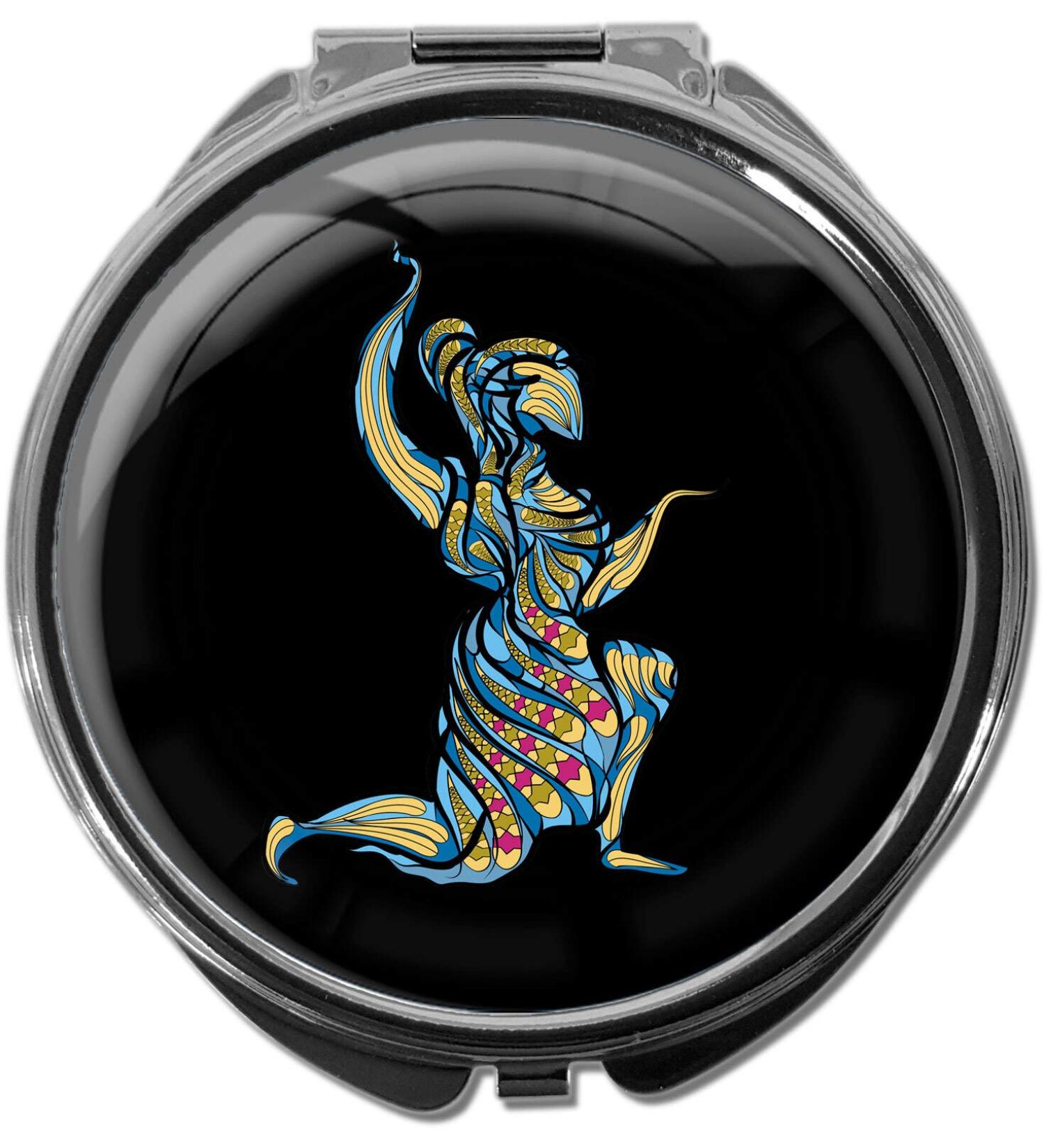 Shop Premium Virgo Zodiac Sign Metal Pill Box with Mirror - 3 Compartment Round Design | Perfect Gift for Astrology Lovers - Buy Online on GoSupps.com