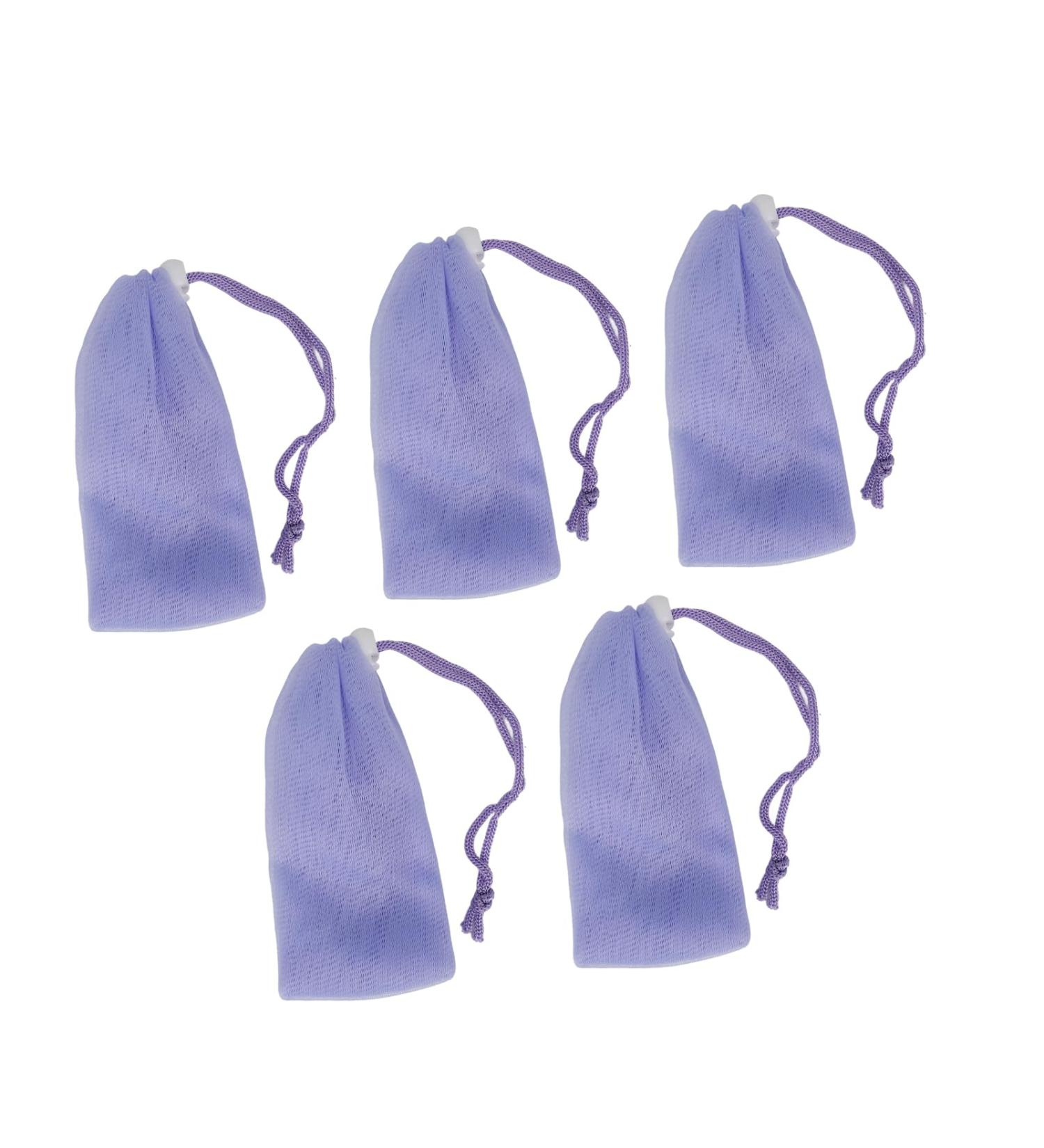 Sac de Sac de Poche Savon en Filet en Maille Exfoliant avec Cordon Cordon - 5pcs Purple Moussant Filet pour le Nettoyage du Visage et du Corps - Soft PE Mesh Saver pour la Maison et les - Buy Online on GoSupps.com