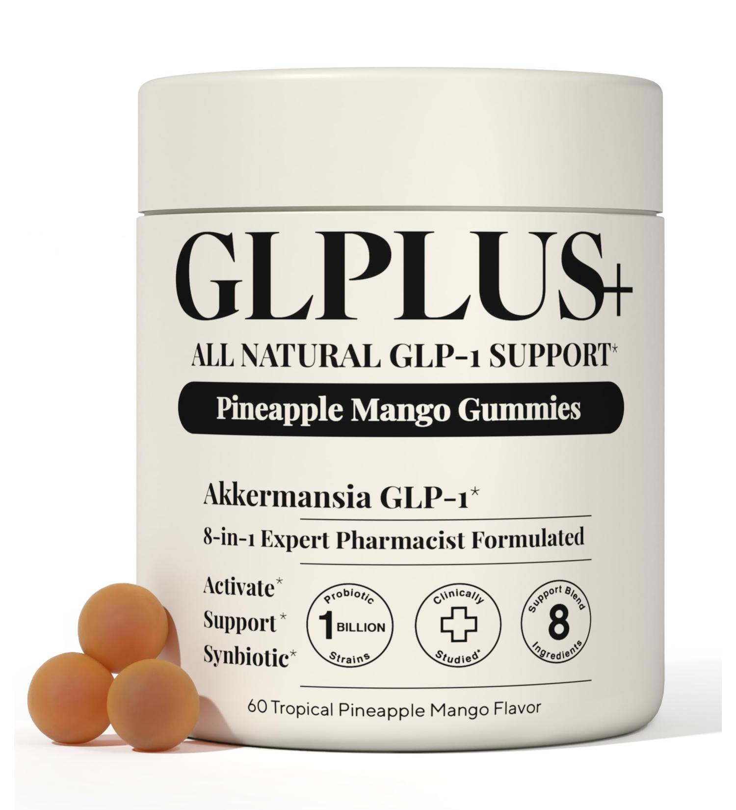 Plus+Ultra 8-in-1 GLP-1 Supplement for Women and Men | Hunger & Metabolism Support Gummy with Akkermansia Turmeric & Resveratrol (Activate Pineapple Gummy) - Buy Online on GoSupps.com