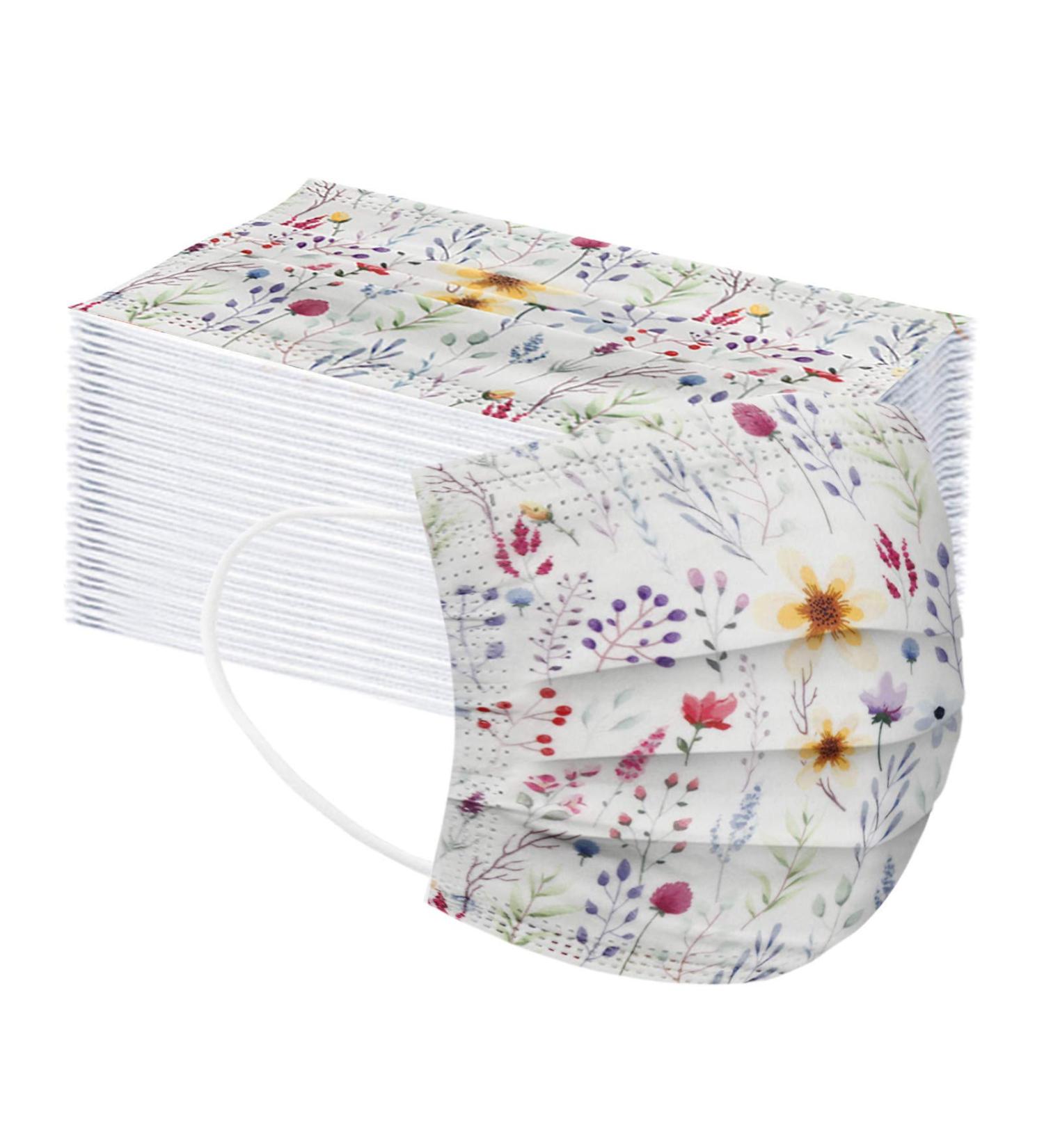 Lulupi 50 Pieces One-Way Oral Protection - Dandelion Motif Multifunctional Breathable Cloth Scarf & Mouth/Nose Protection | Staubproof Wipes - Buy Online on GoSupps.com