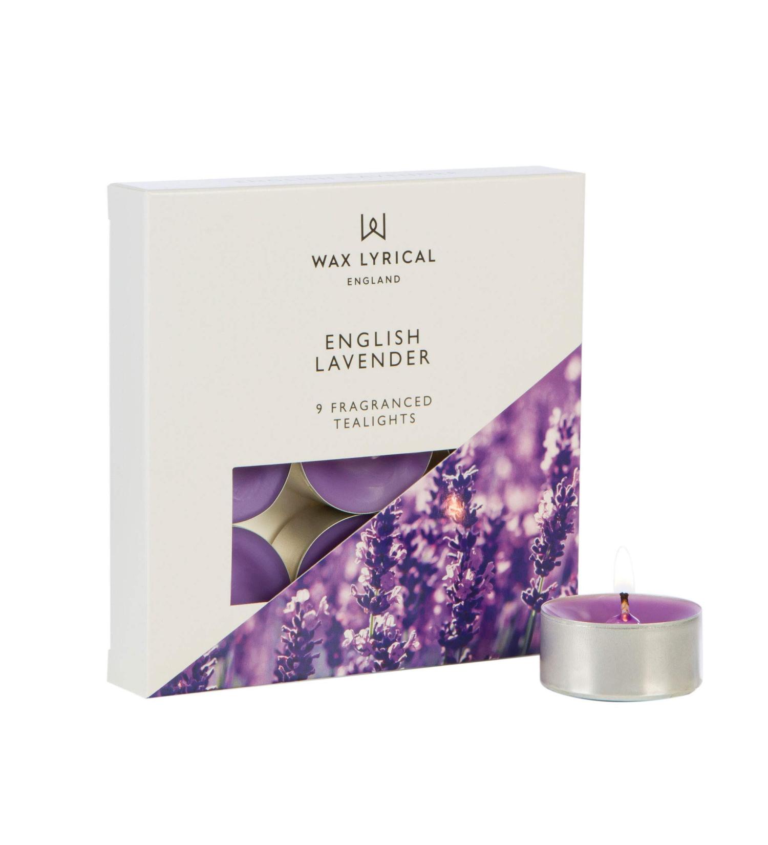 Wax Lyrical English Lavender Scented Tealight Candles - Box of 9 Silver Tealights - Buy Online on GoSupps.com