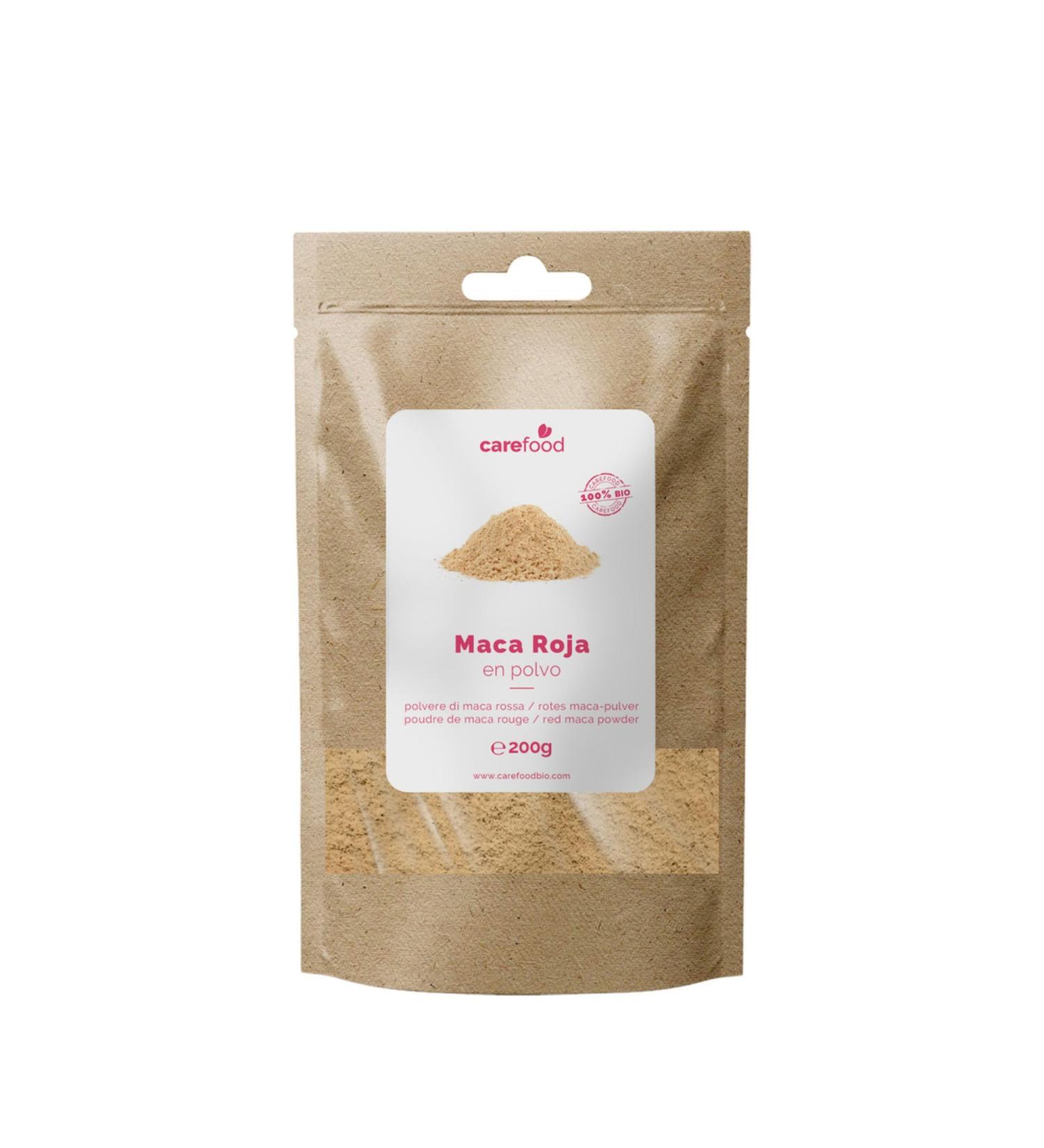 Carefood - Organic Red Maca Powder 200g - 100% Organic Superfood Suitable for Vegans - Natural Superfood Ideal for Smoothies and Juices Rich in Nutrients - Buy Online on GoSupps.com