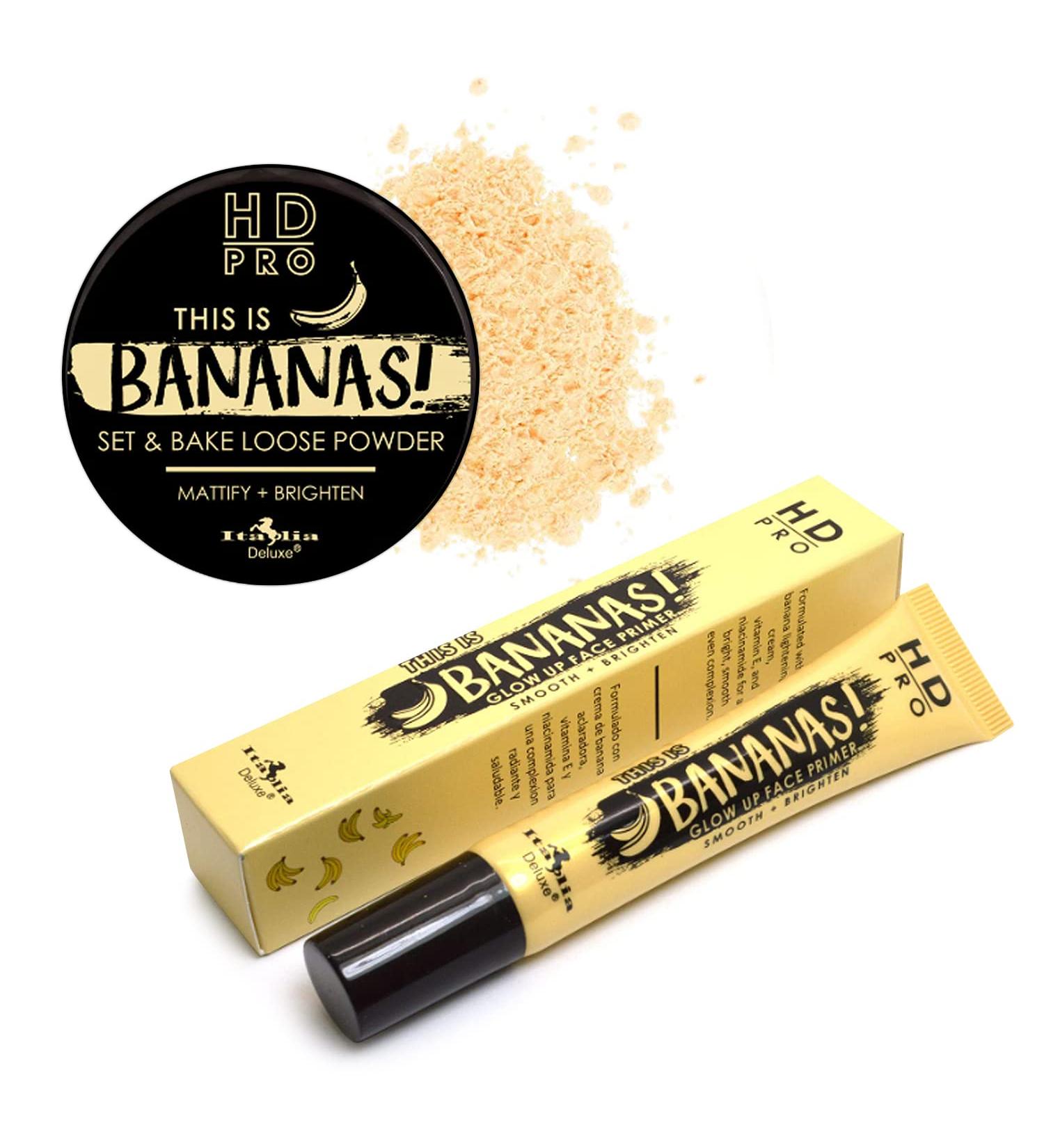 DEALPLUSDEAL Italia Deluxe Banana Loose Matte Setting Powder & Glow Up Face Primer Set - Luminous Makeup Duo for Flawless Finish - Buy Online on GoSupps.com
