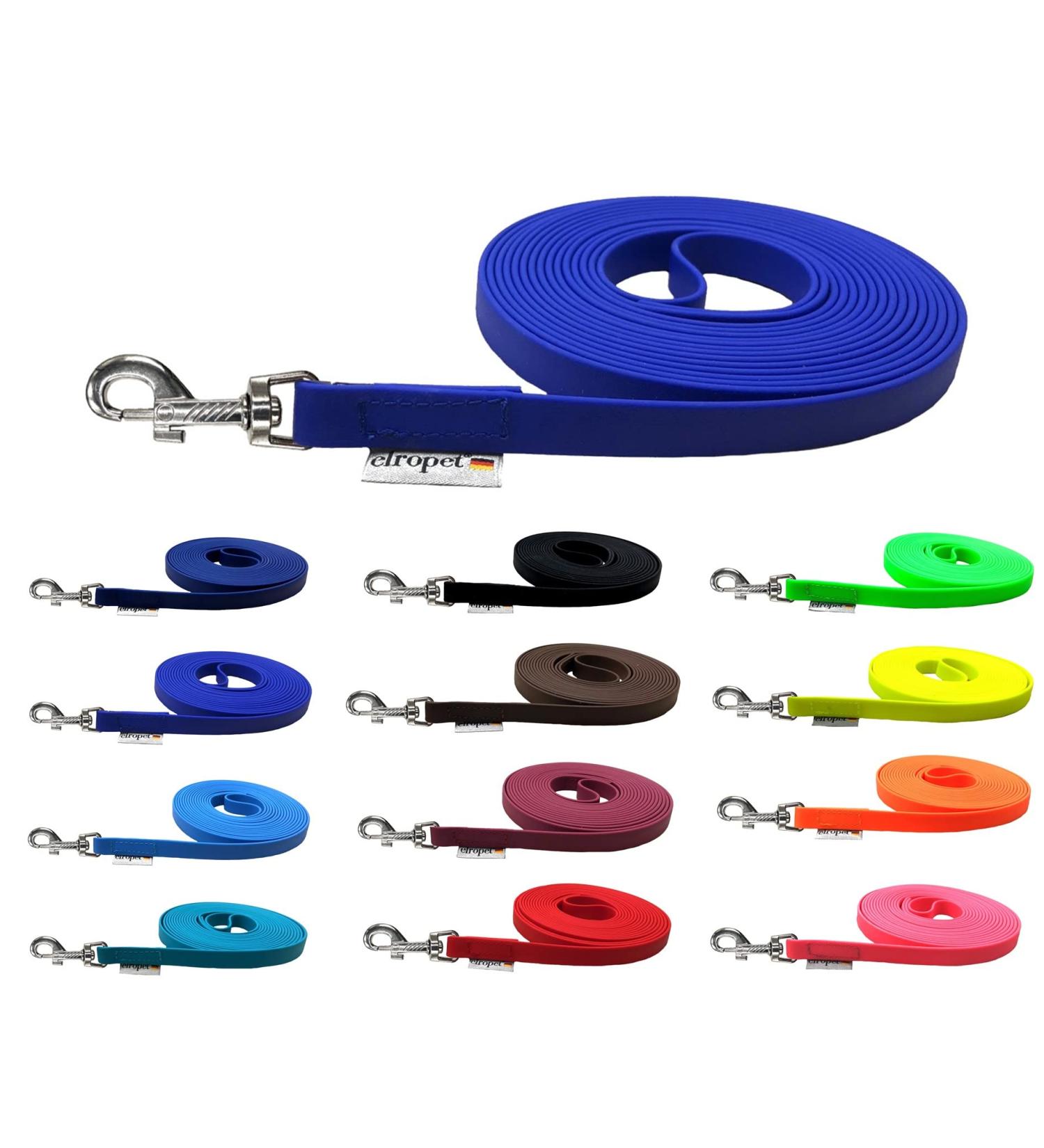Durable Biothane Drag Line Leash for Medium/Large Dogs - 16mm Wide 3m/5m/10m/15m Options Blue with Hand Loop - Buy Online on GoSupps.com