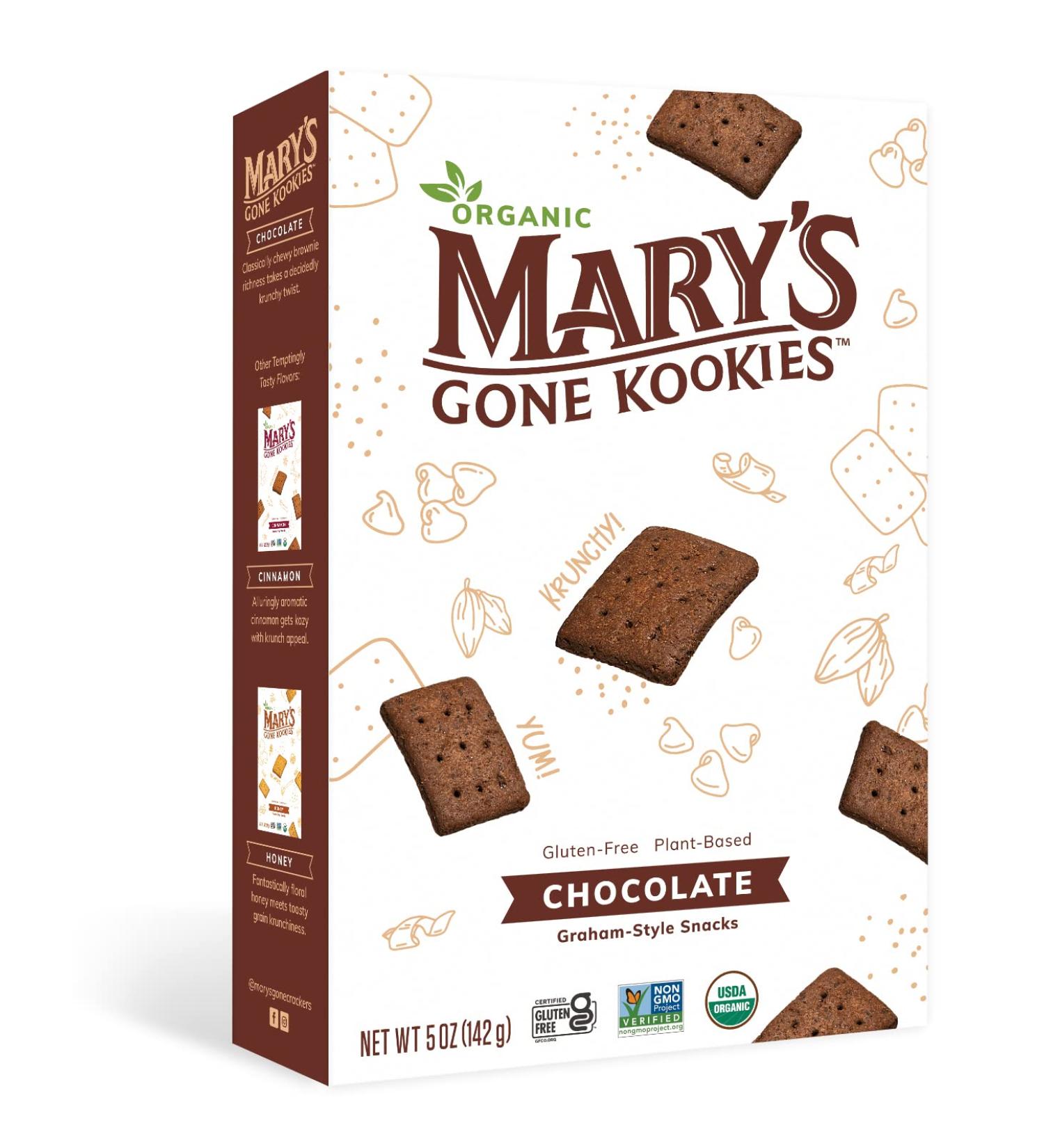 Mary's Gone Crackers Graham-Style Kookies, Gluten-Free, Plant Based Snack, Chocolate, 5 Oz (Pack of 1) Chocolate 5 Ounce (Pack of 1)