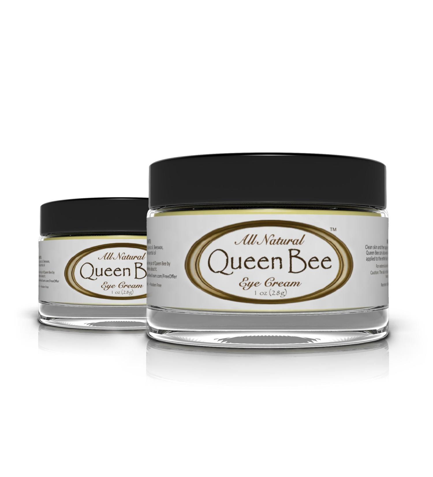 Queen Bee Organic Under Eye Balm - 2 Jars x .5oz | All-Natural Anti-Wrinkle Treatment for Dark Circles & Facial Lines - Buy Online on GoSupps.com
