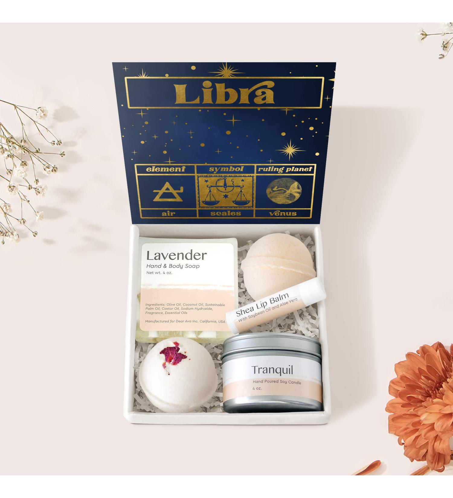 Dear Ava Spa Gifts for Women | Organic Self Care Luxury Anti-Stress Bath & Body Kit | Perfect Libra Birthday Gift - Buy Online on GoSupps.com