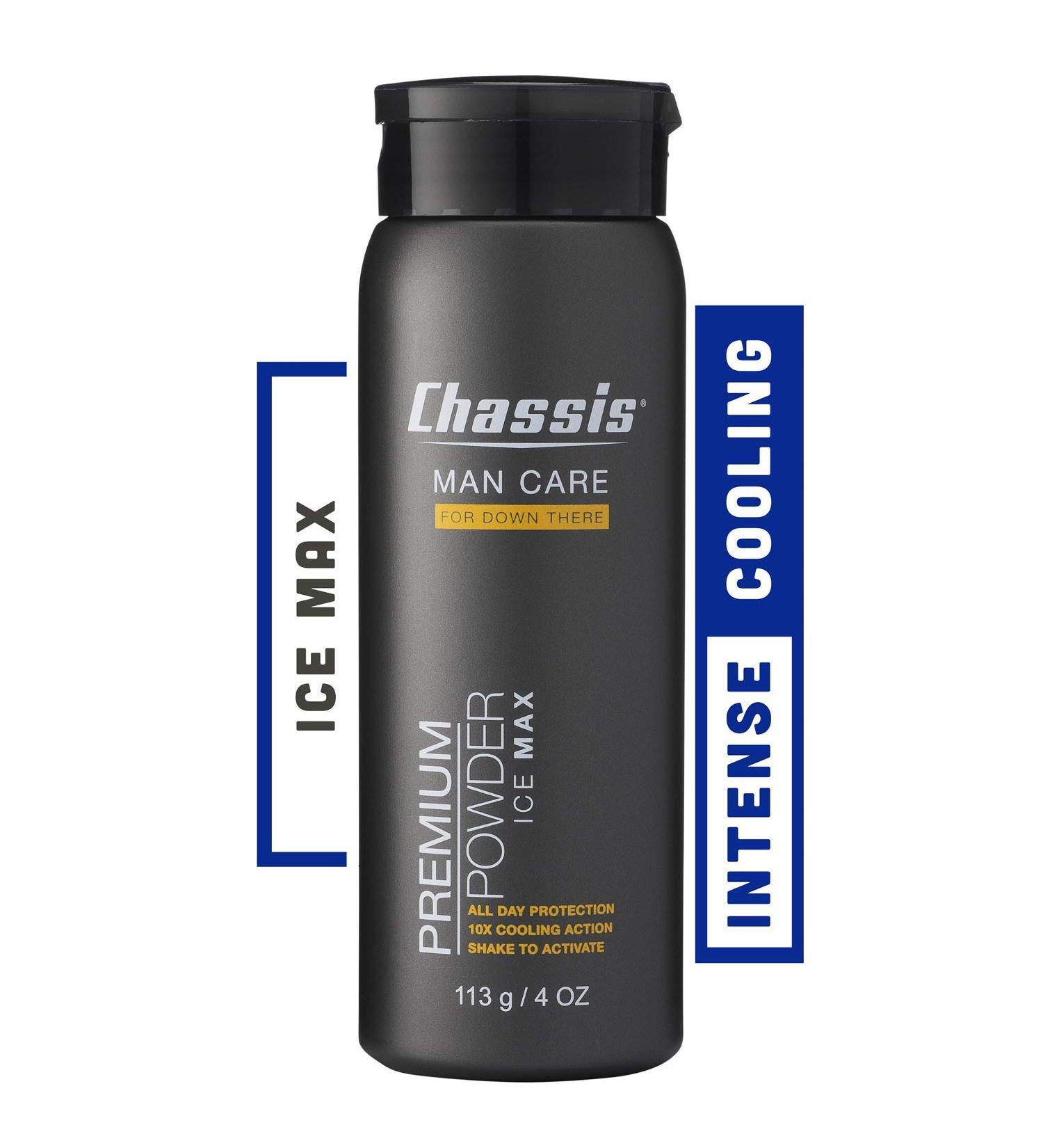 Chassis Premium Ice Max Talc-Free Body Powder for Men | All-New w/Max Cooling Sensation
