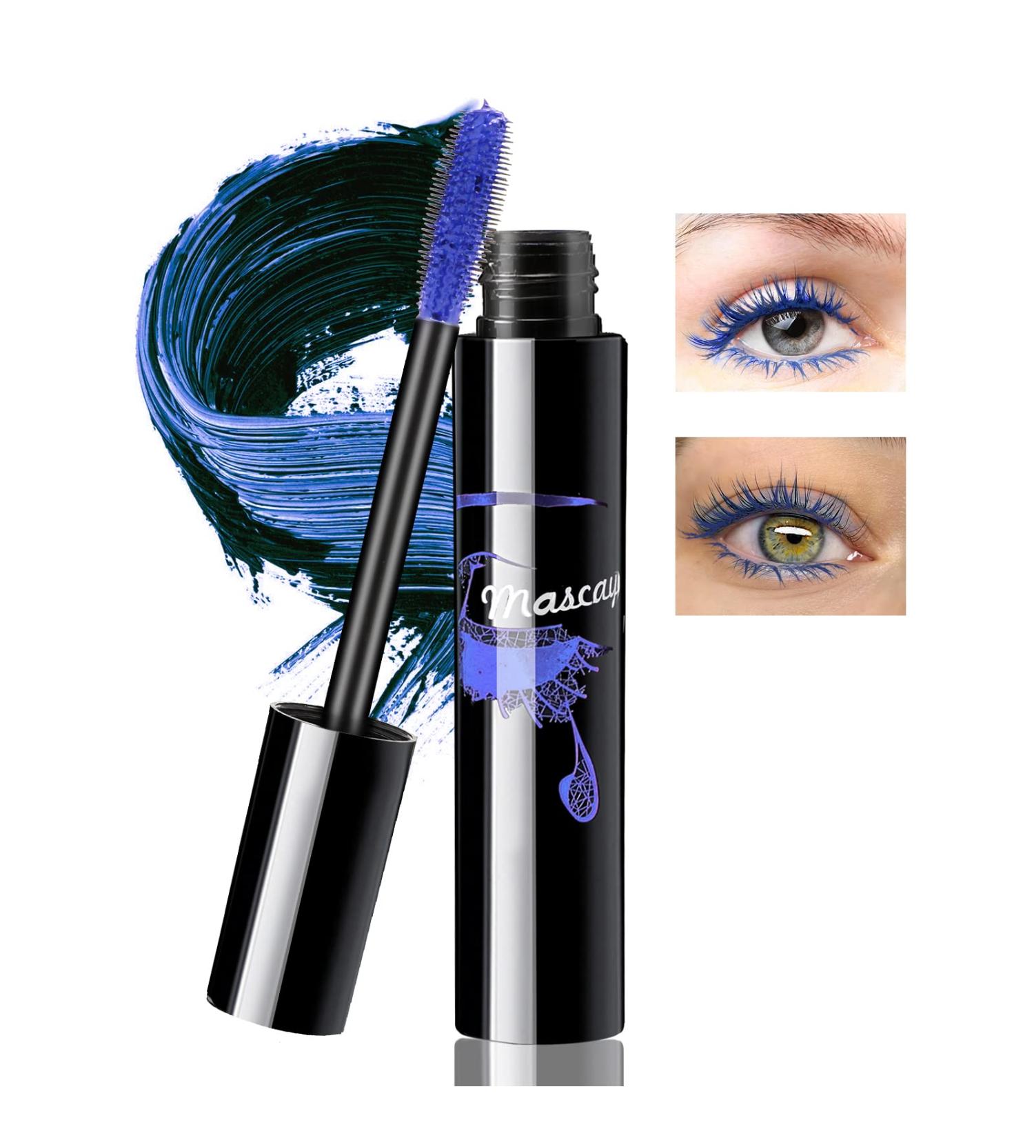 Boobeen Colored Volume Mascara - 4D Silk Fiber Lash Mascara for Lengthening and Volumizing, Blue - Long Lasting Eye Makeup for Women - Buy Online on GoSupps.com