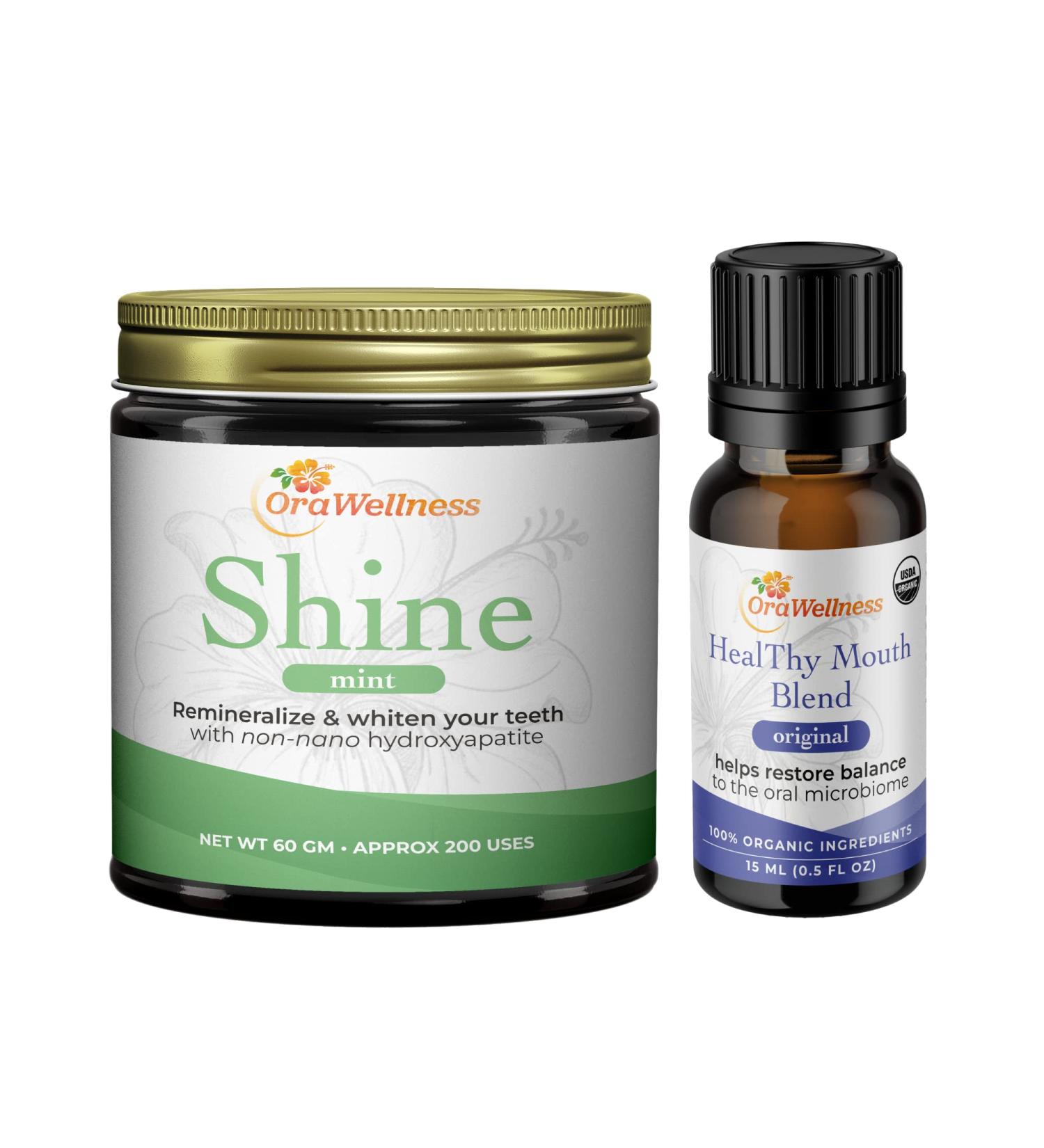 Organic OraWellness Healthy Mouth Blend: Toothpaste & Mouthwash Alternative with Shine - Mint Whitening Powder for Natural Teeth Remineralization - Buy Online on GoSupps.com