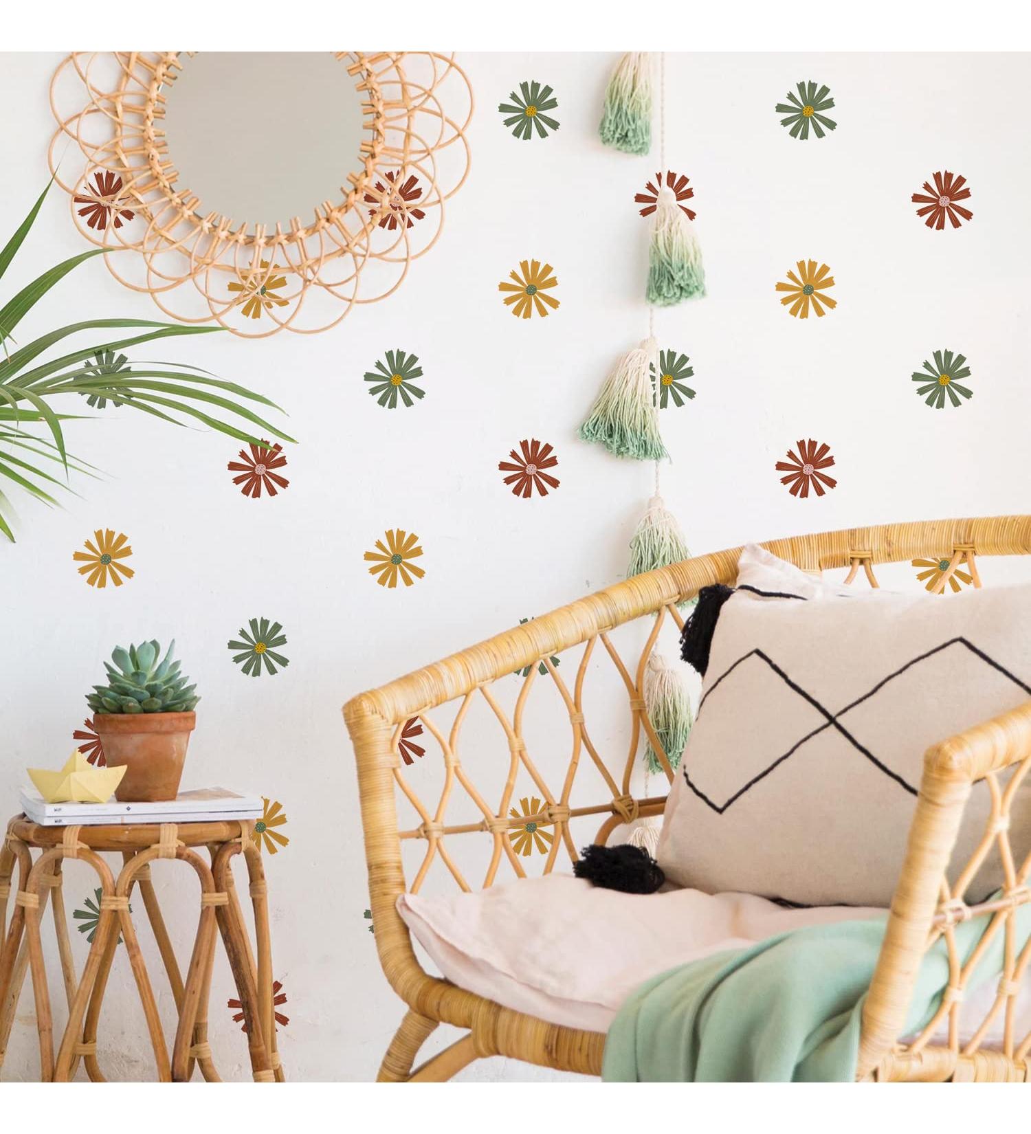 Funlife Metallic Daisy Wall Decal - Peel and Stick Kids Wall Art Decor for Nursery, Bedroom, Playroom | Transparent PVC Stickers for Revamping Spaces - Buy Online on GoSupps.com
