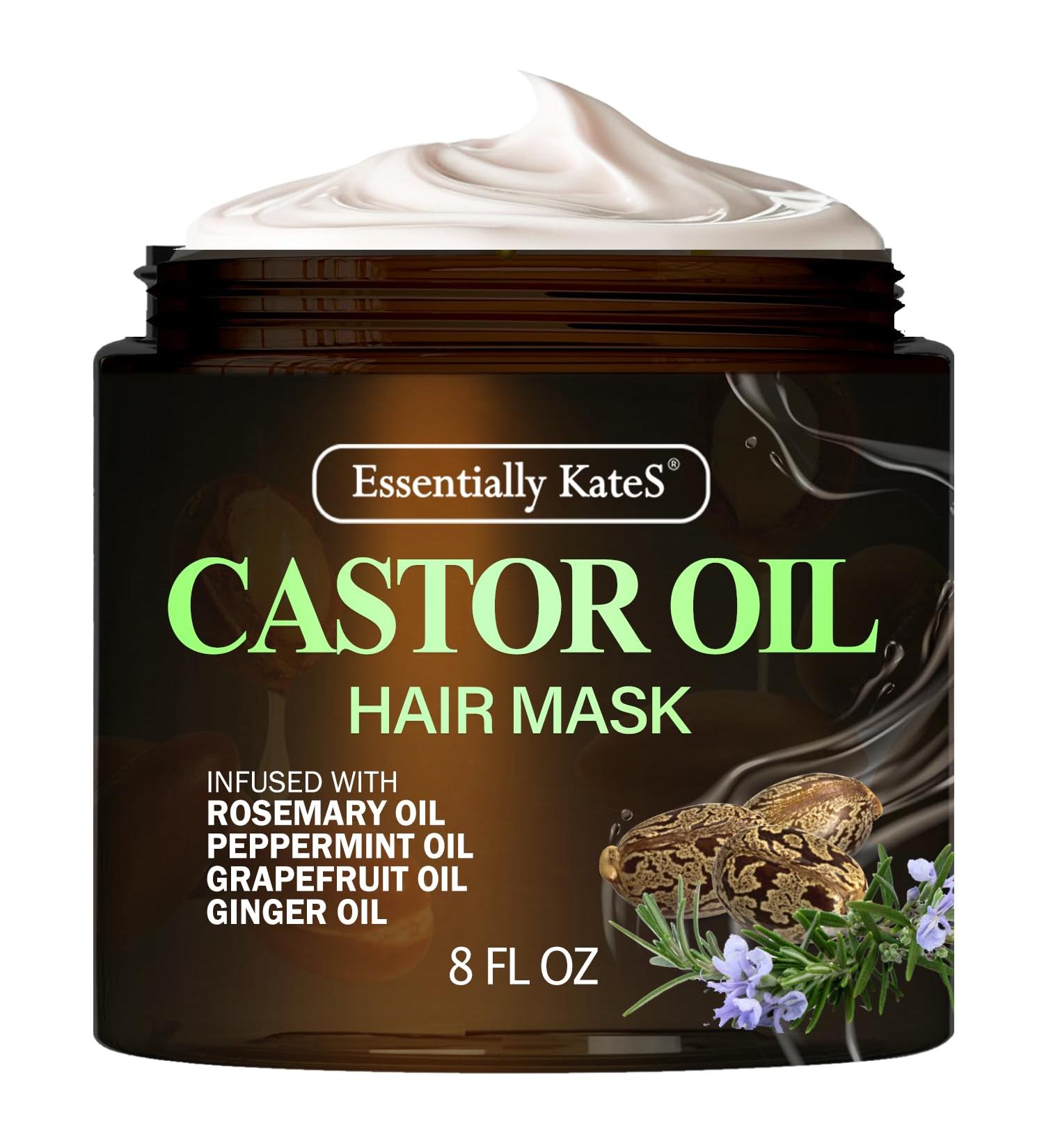 Castor Oil Hair Mask 8 Fl Oz | Infused with Rosemary Peppermint Grapefruit & Ginger | Fuller Thicker Hair | Long-Lasting Immediate Results - Buy Online on GoSupps.com
