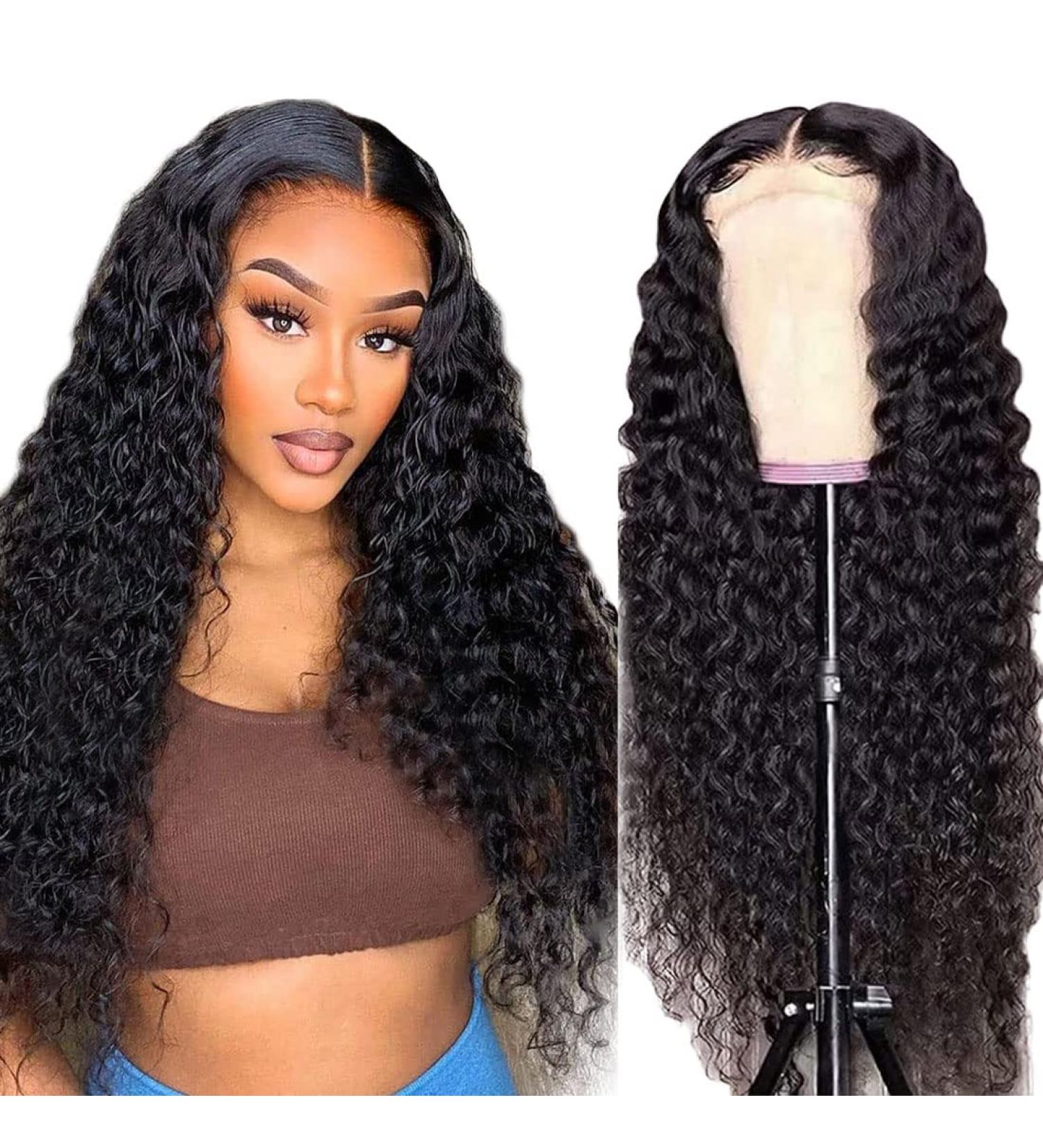 ALIMICE 22 Inch Deep Wave Lace Front Human Hair Wig for Black Women | Wet & Wavy HD Lace Frontal Wig with Natural Hairline & Baby Hair | Pre Plucked | 180% Density - Buy Online on GoSupps.com