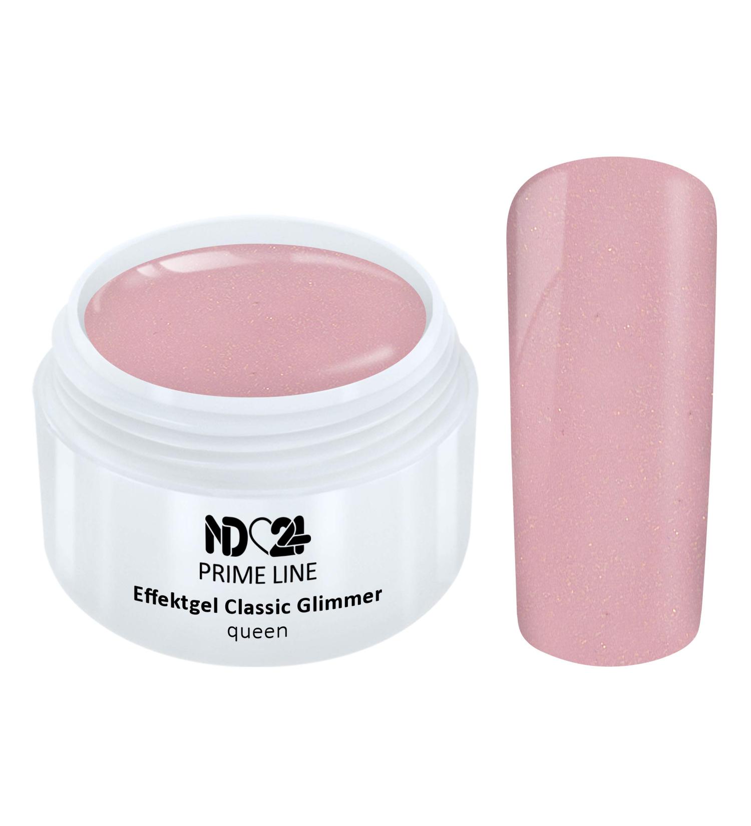 Prime Line - Uv Led Gel Glimmer Queen Effect Pink Studio Quality - Made in Germany - 5ml