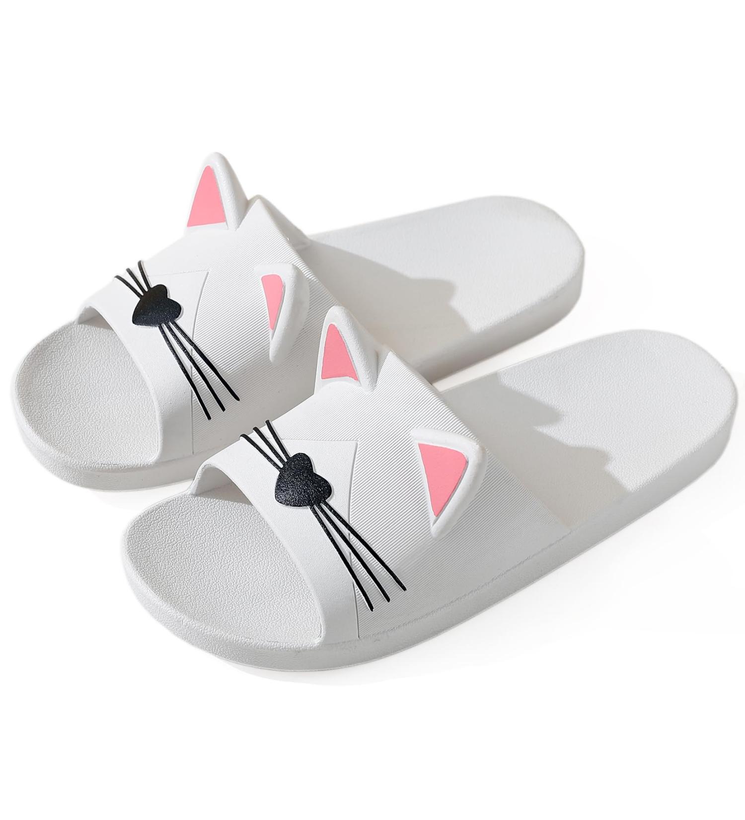 Vunavueya Shower & Bath Flip-Flops for Kids & Adults | Comfortable Beach Slippers in White & Green - EU Sizes 34/35 30-44 - Buy Online on GoSupps.com