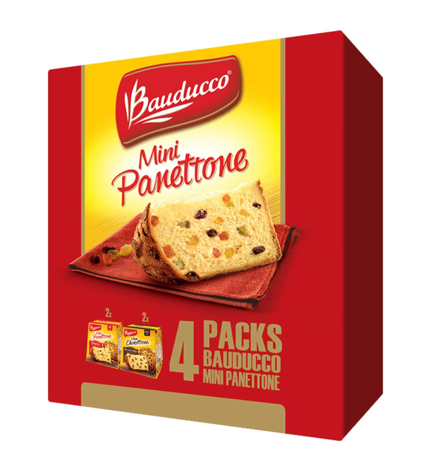 Bauducco Mini Panettone & Mini Chocottone  Moist & Fresh  Traditional Italian Recipe  Italian Traditional Holiday Cake  14.1oz (Pack of 4) - Buy Online on GoSupps.com