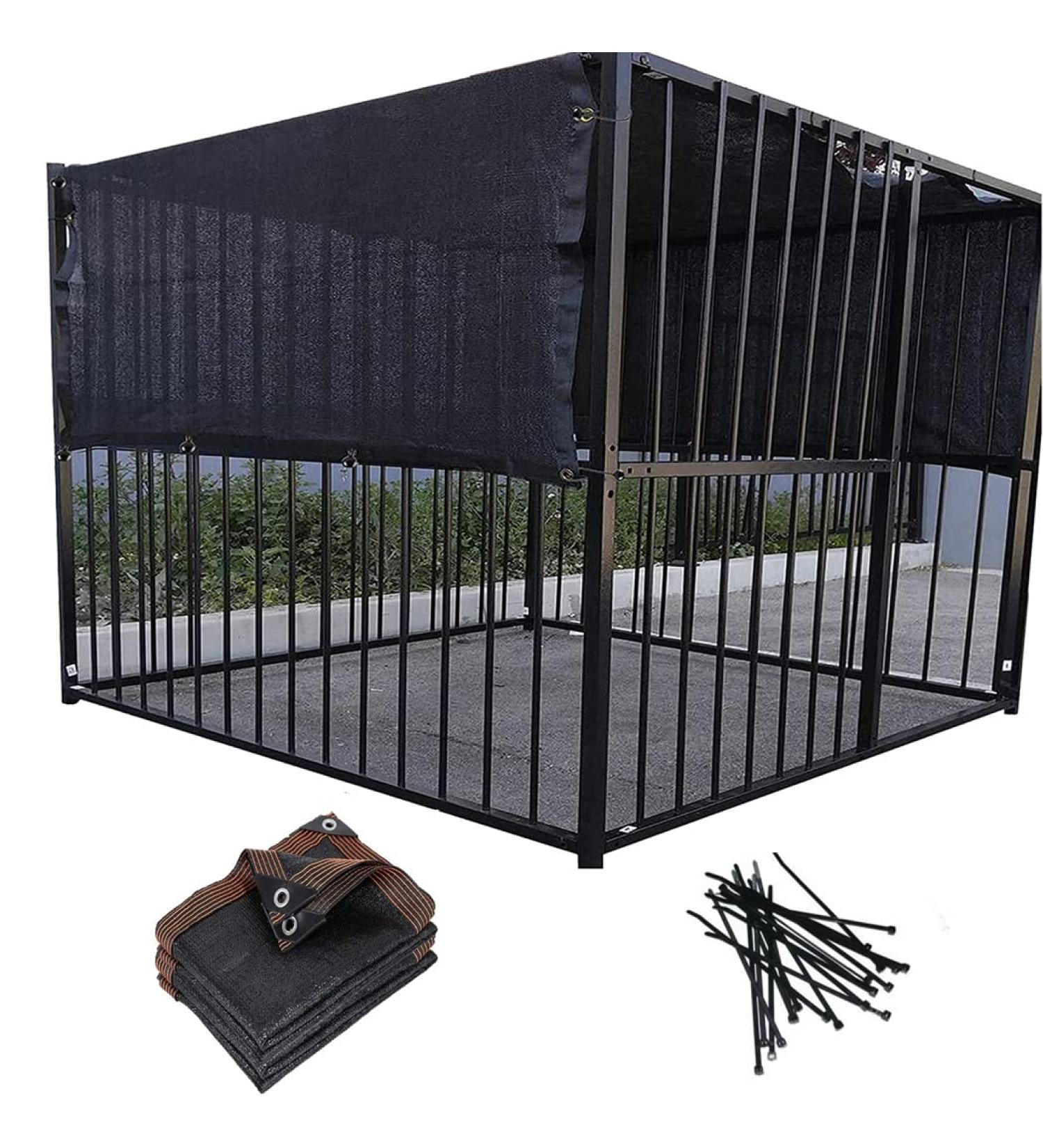 YLBFJXK 10ft x 10ft Dog Kennel Shade Cover - 90% Sunblock Tarp Panel with Grommets - Buy Online on GoSupps.com