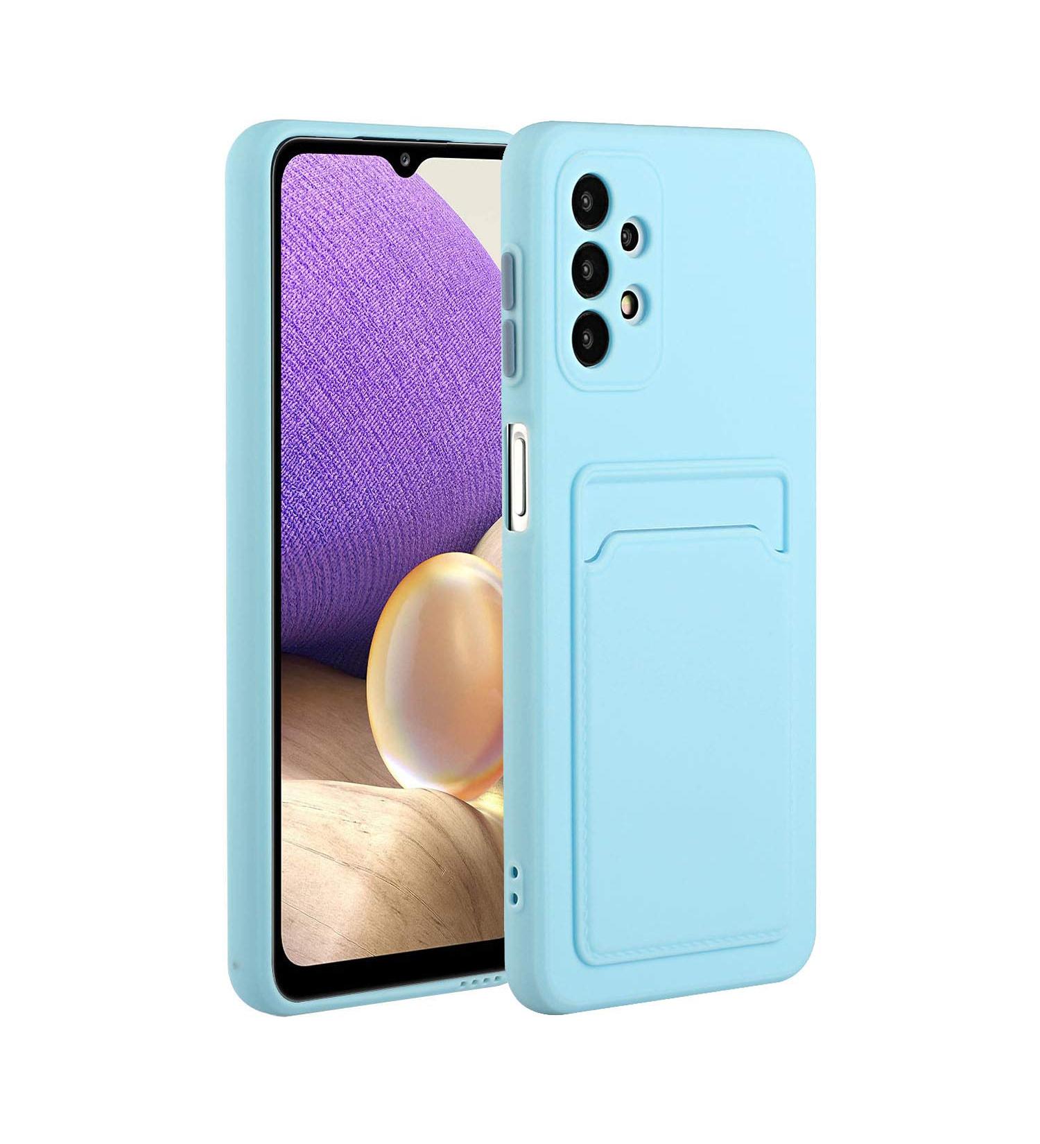 Buy Tivenfezk Nadoli Ultra Thin Silicone Case for Samsung Galaxy A33 5G - Shockproof Scratch-Resistant Wallet Cover with Credit Card Holder - Blue - Buy Online on GoSupps.com