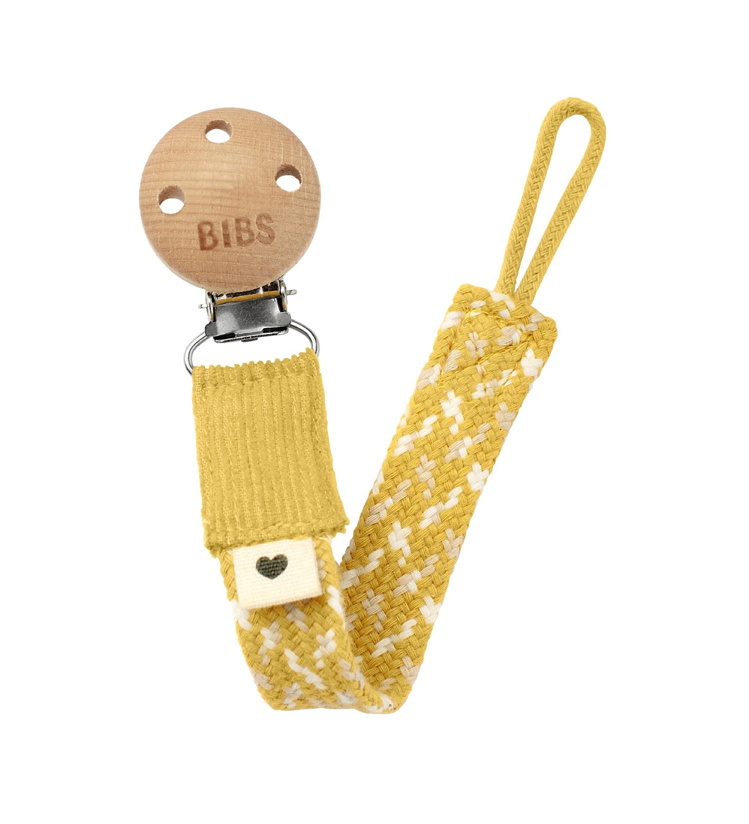 BIBS Paci Braid - Organic Cotton | Danish Design | One Size (0-36 Months) - Mustard/Ivory/Cloud - Buy Online on GoSupps.com