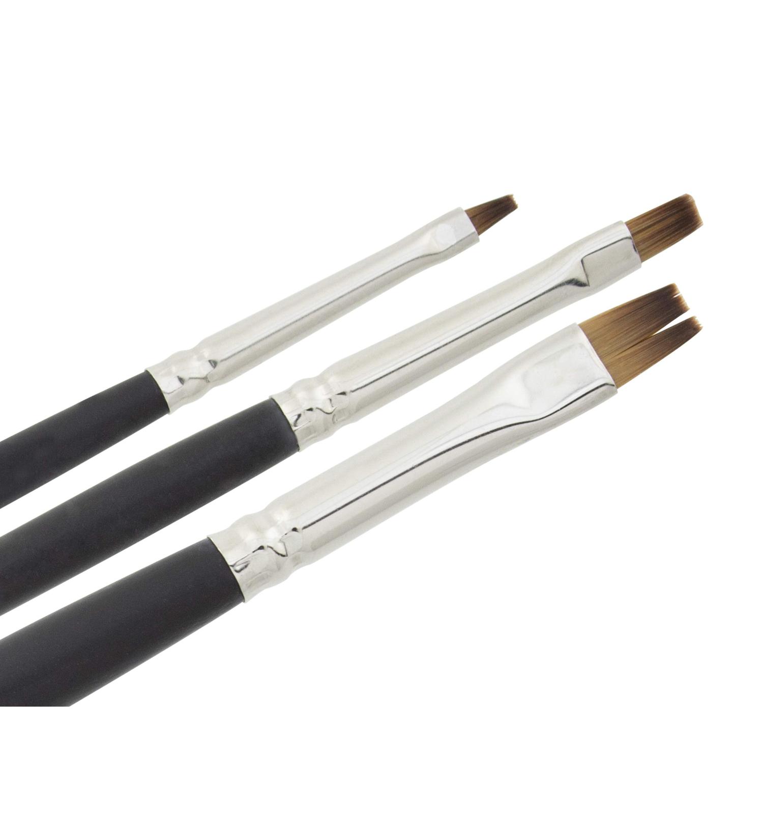 Nailart One Stroke Brush Set Fine Hair Studio Quality - Pack of 3