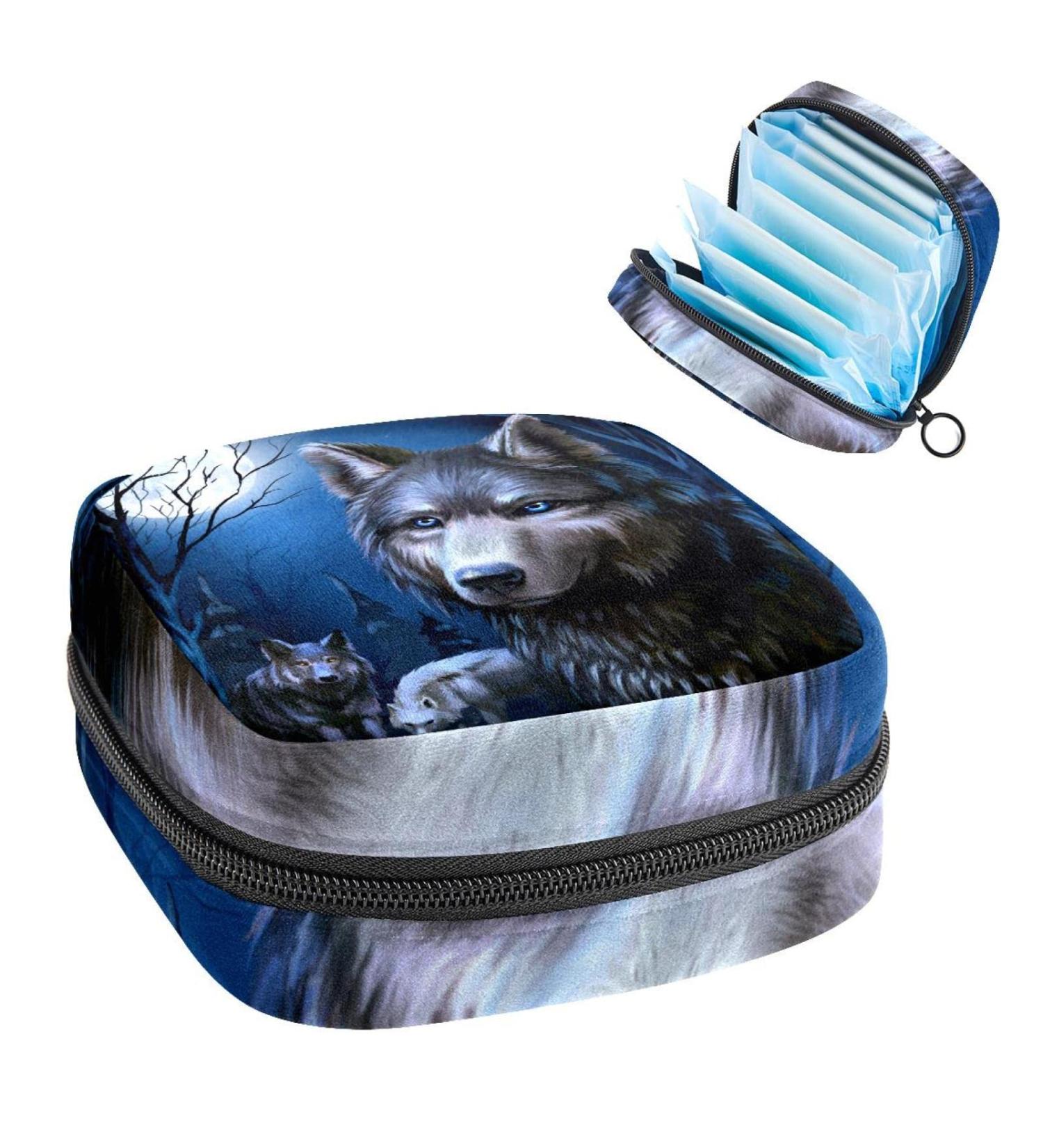 Buy Wolves Portable Sanitary Napkin Storage Bags | Stylish Period Kit for Women & Girls - Feminine Product Pouch - Buy Online on GoSupps.com