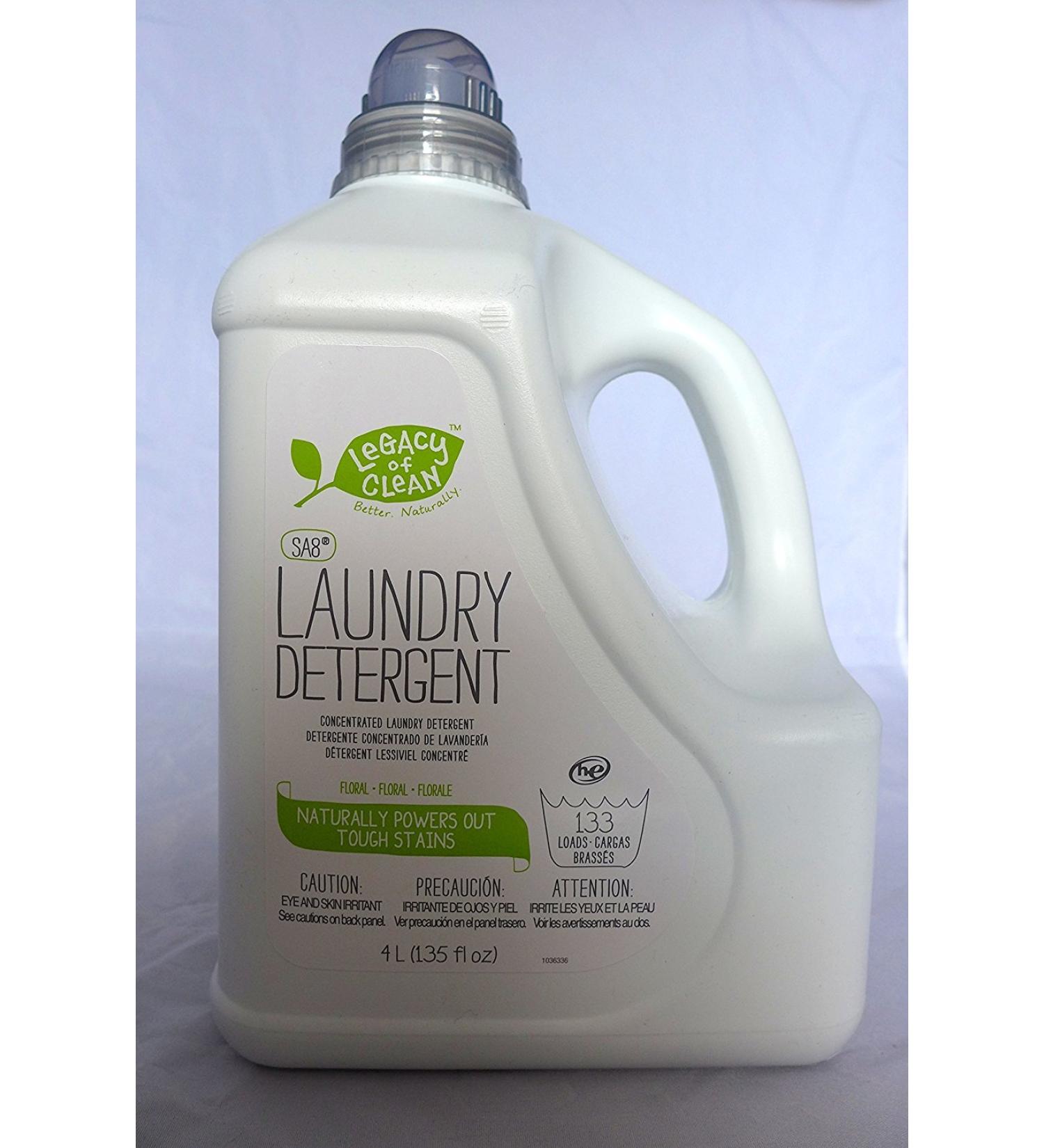Legacy of Clean Sa8 Liquid Concentrated Laundry Detergent - Floral Scent (133+ Loads) 135 fl.oz New Powerful Formula