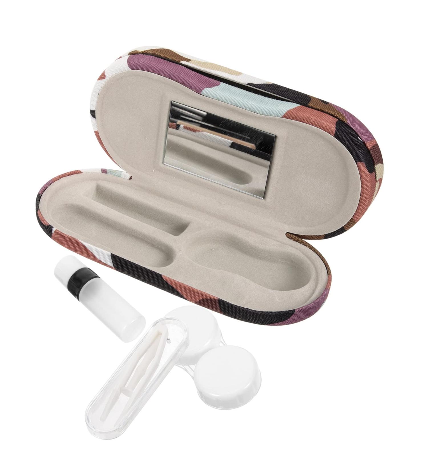 Buy Hapinary 2-in-1 Hard Shell Glasses Case & Contact Lens Container - Durable Outdoor Storage for Travel - White - Buy Online on GoSupps.com