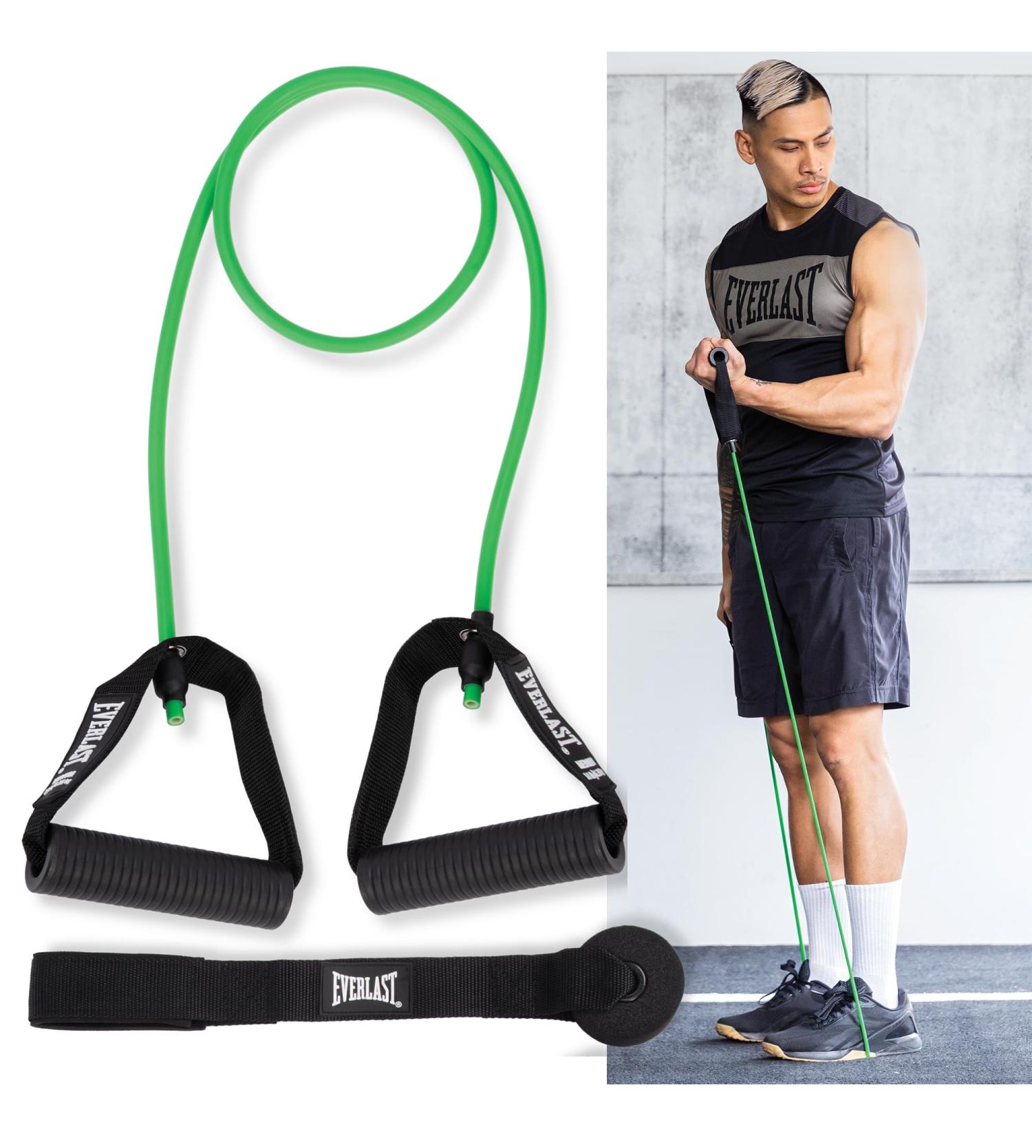 Everlast FIT Medium Power Cable - Light Resistance Exercise Band Premium Latex Door Anchor Rubber Handles Carry Bag Included - Muscle Repair at-Home Gym Strength Training Flexibility - Buy Online on GoSupps.com