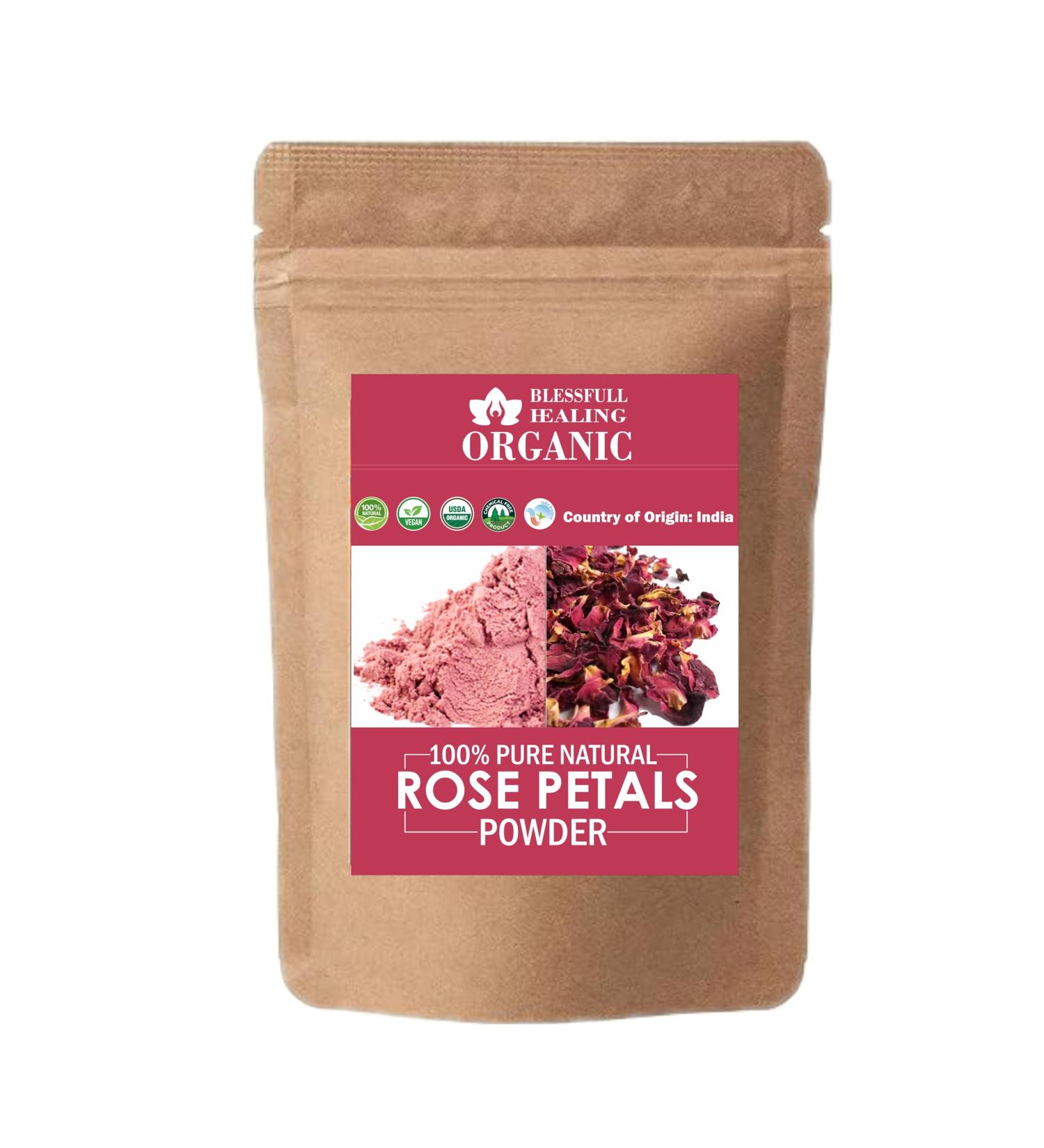 Blessfull Healing Organic 100% Pure Natural Rose Petals Powder | 100 Gram / 3.52 oz Pack Of 1 - Buy Online on GoSupps.com