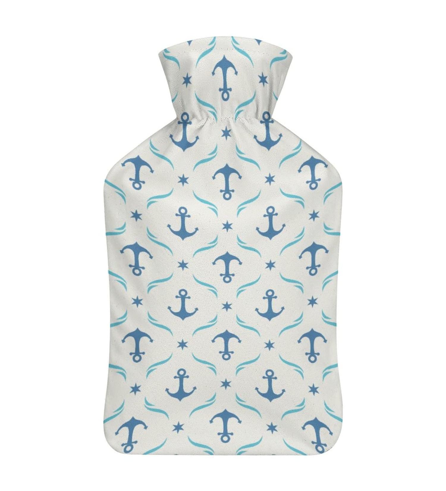 Hot Water Bottle with Lid - Pirate & Anchor Rubber Hot Water Bag for Pain Relief Cramps & Foot Warmer | Hot & Cold Therapy - Buy Online on GoSupps.com