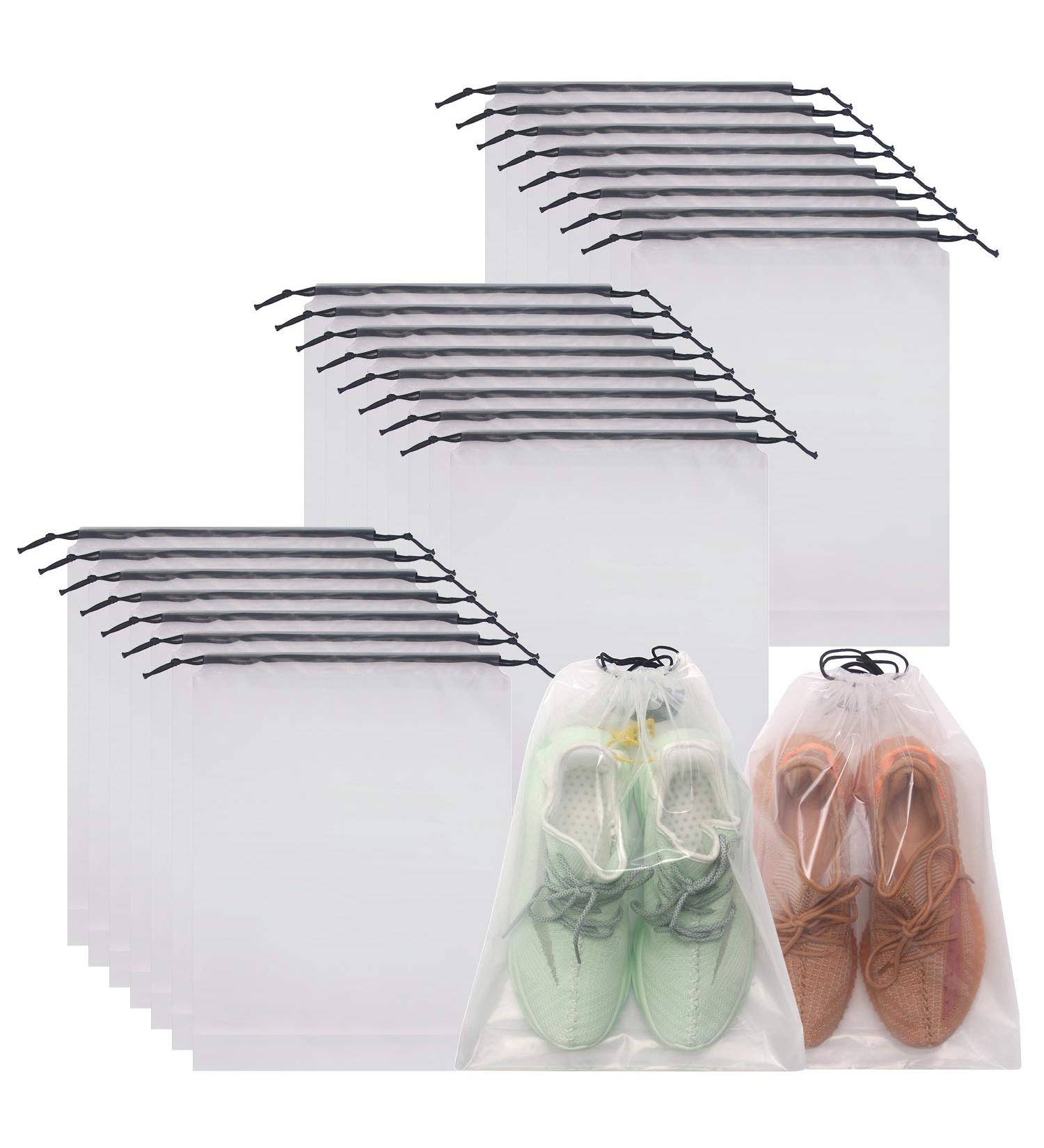 DIOMMELL Set of 24 Transparent Shoe Bags for Travel - Large Clear Storage Organizers for Men and Women - Buy Online on GoSupps.com