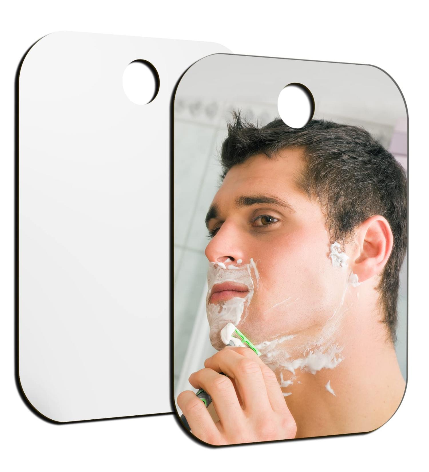 Unbreakable Fogless Shower Mirror for Shaving - Medium 2PCS 8x10 | Shatterproof, Portable, Fog Proof Makeup Mirror for Travel, Camping, and Bathroom - 2 Pack Handheld Mirrors - Buy Online on GoSupps.com