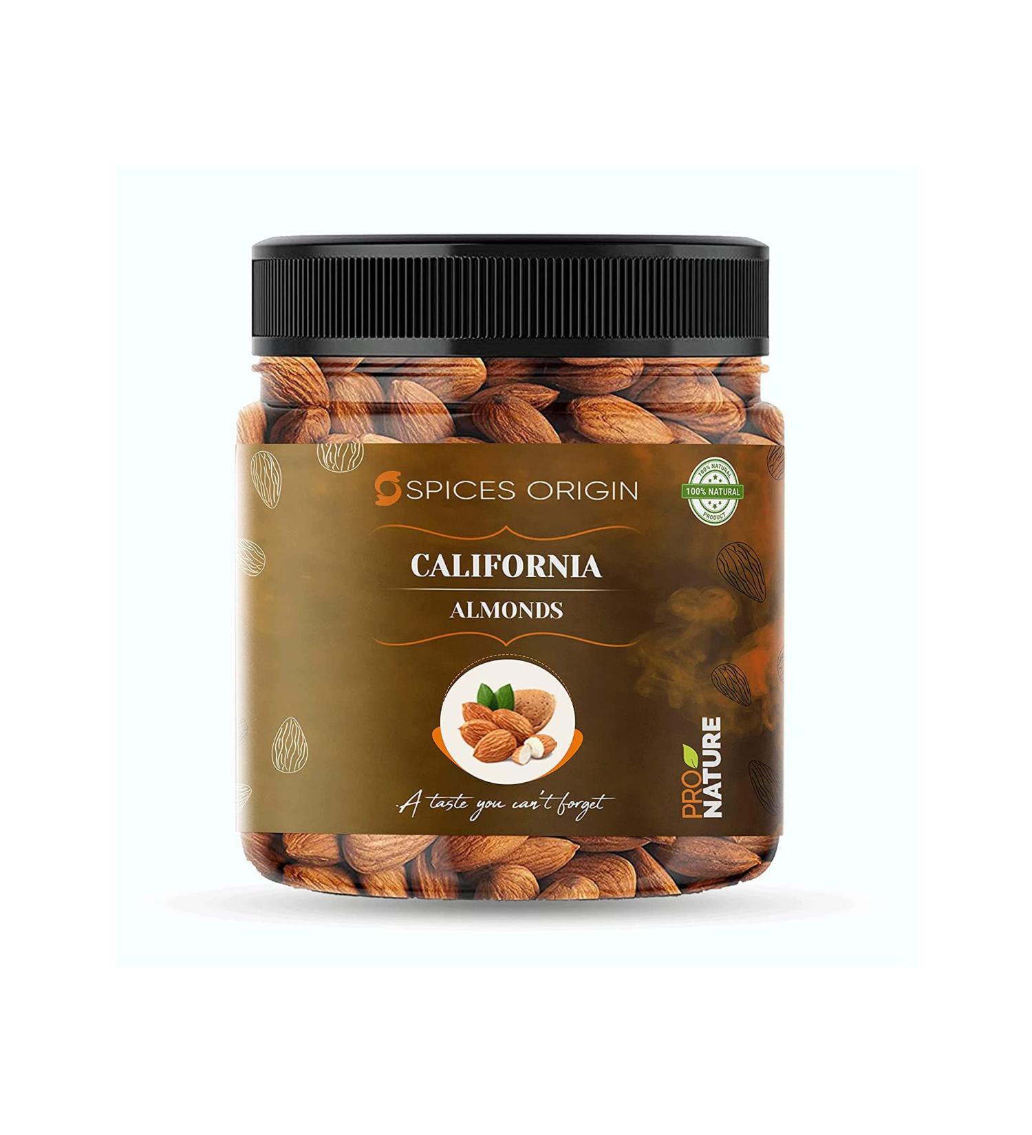 Spices Origin 100% Natural Premium Fresh Californian Almonds | Badam Giri | 250g_Packing May Vary - Buy Online on GoSupps.com