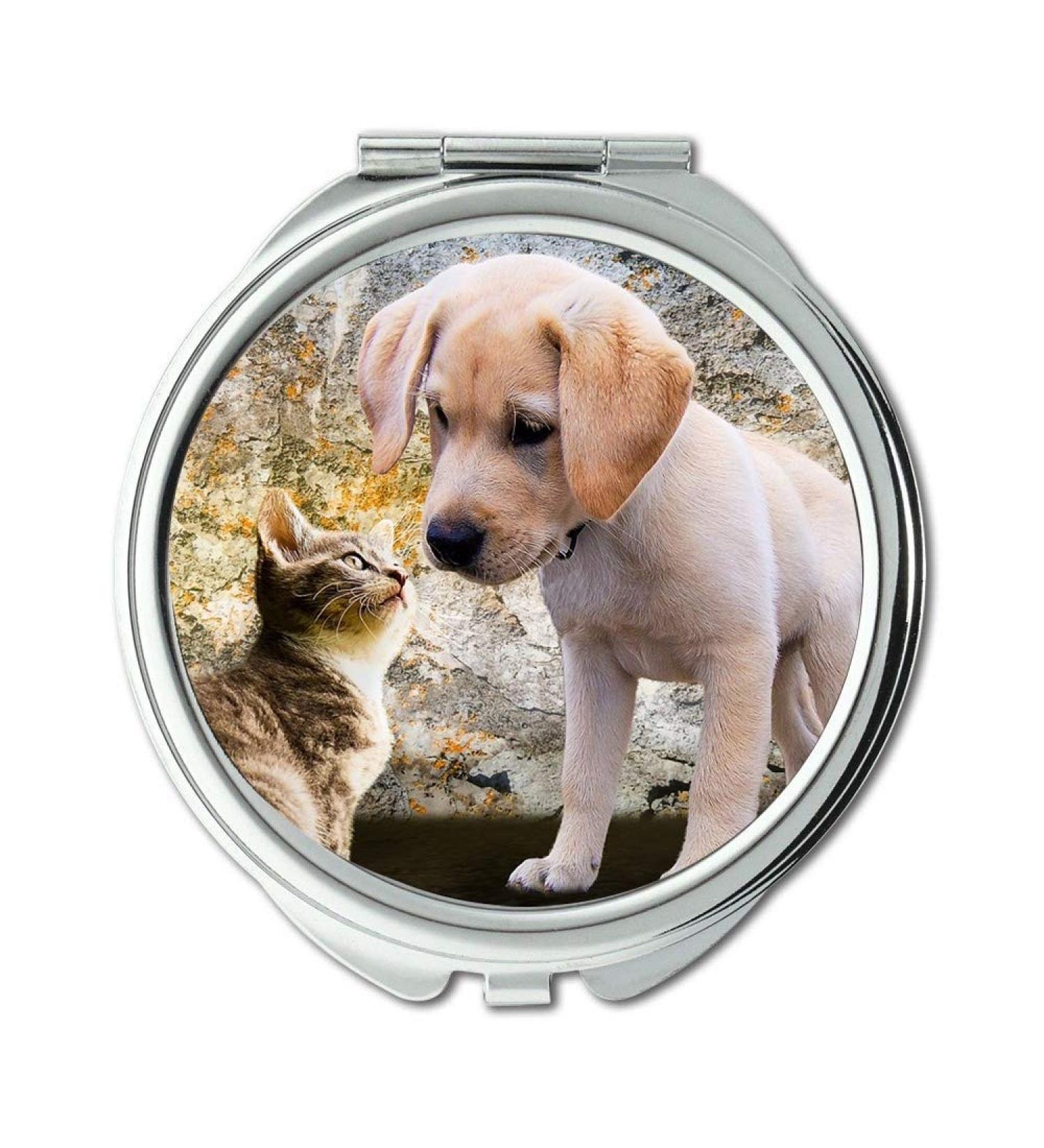 YENDOSTEEN Mirror Compact Mirror Animals Dog Cat Puppy Young Playful Curiosity Pocket Mirror portable mirror - Buy Online on GoSupps.com