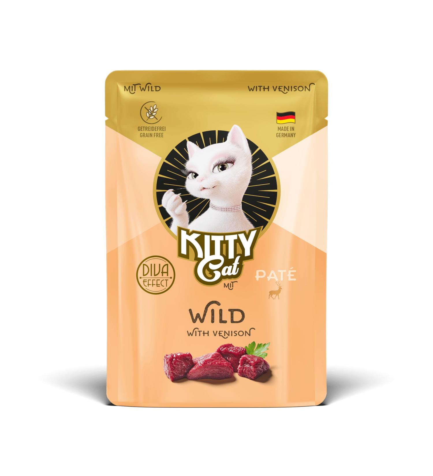 KITTY Cat Pat Wild Pack of 6 cans of 85 g of cereal-free wet food for cats with Taurine Salmon Oil and Green-lipped Mussel Complete food with high meat content made in - Buy Online on GoSupps.com