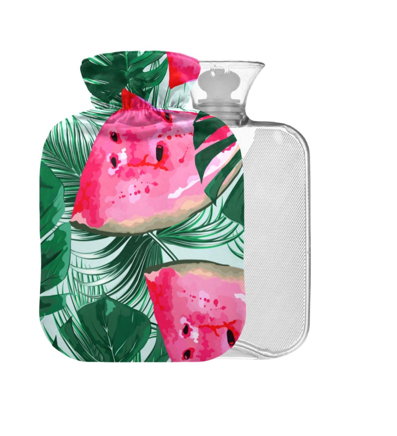 Watermelon Hot Water Bottle 2L - Large Pain Relief Bag with Cover for Bed Hands & Feet - Ideal for Comfort & Warmth - Buy Online on GoSupps.com
