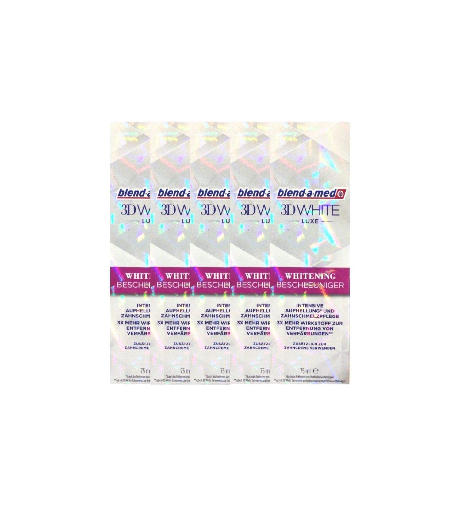 5x Blend-A-Med 3D White Luxe Whitening Accelerator 75 ml Original Teeth Whitening