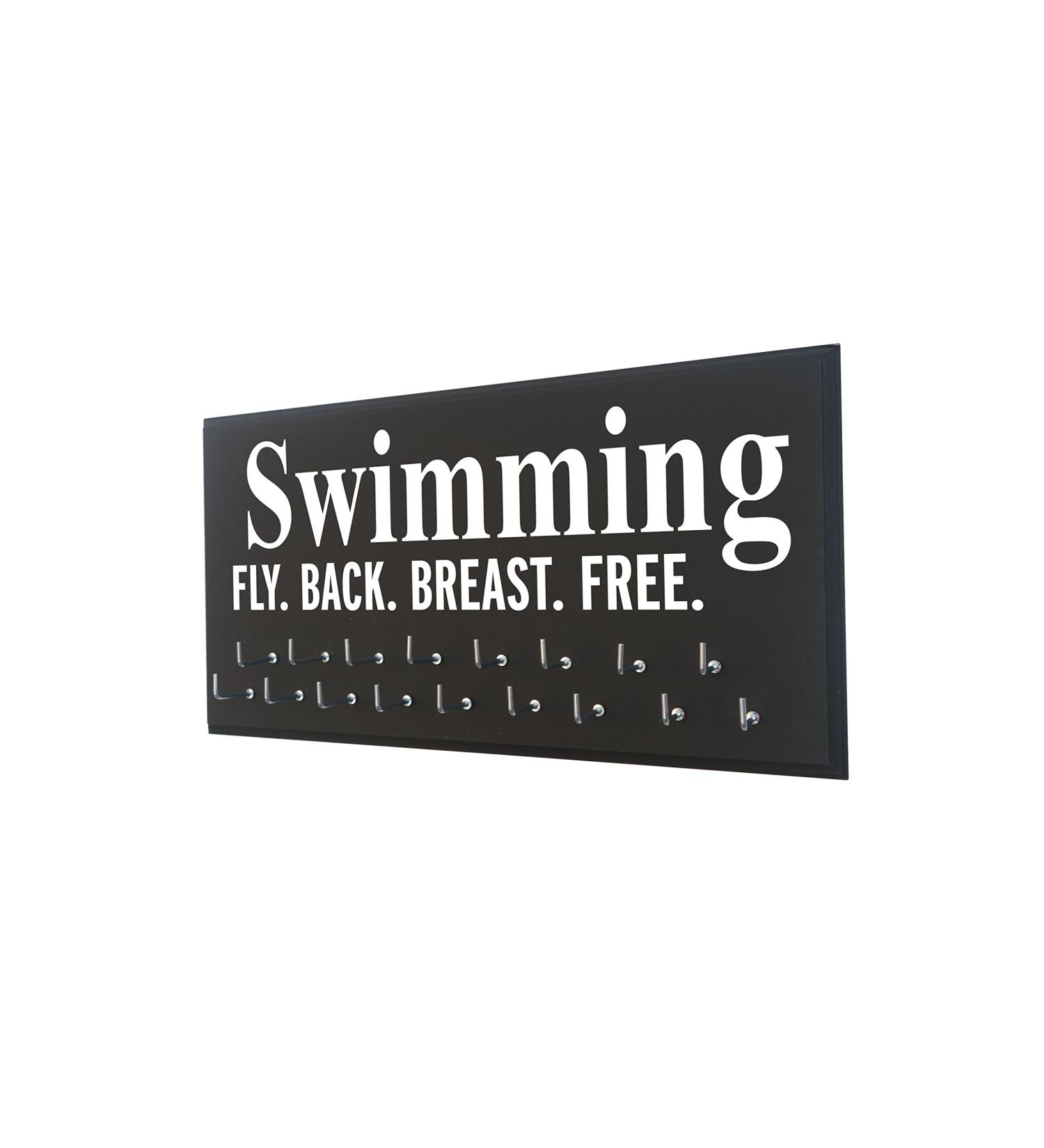 Swimming Medal Holder - Gifts for Girls - Swim Fly Back Breast Free - Kids Black Display - Buy Online on GoSupps.com