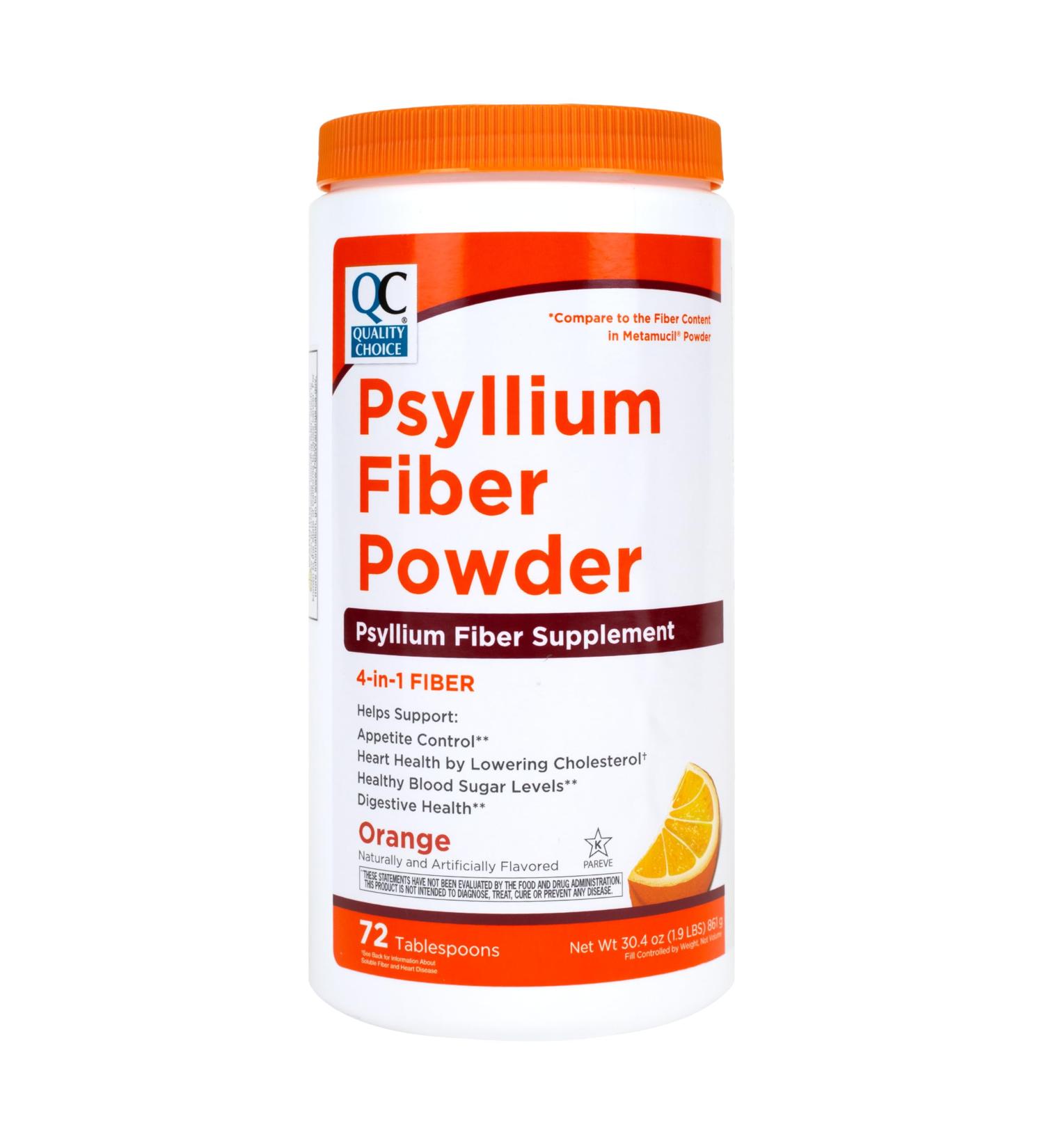 Quality Choice Psyllium Fiber Powder, Original Formula, 72 Doses for Daily Digestive System Support. Promotes Regularity with Gentle Soluble Fiber in Convenient Powder Formula - Buy Online on GoSupps.com
