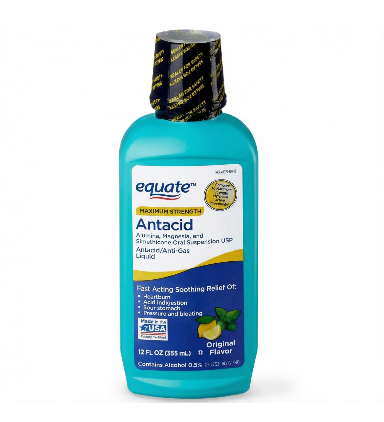 Antacid Liquid Maximum Strength Antiacid Oral Suspension Extra Strength Antacid for Indigestion Heartburn and Bloating Fast-Acting Liquid Relief 12 fl oz (Pack of 1) - Buy Online on GoSupps.com