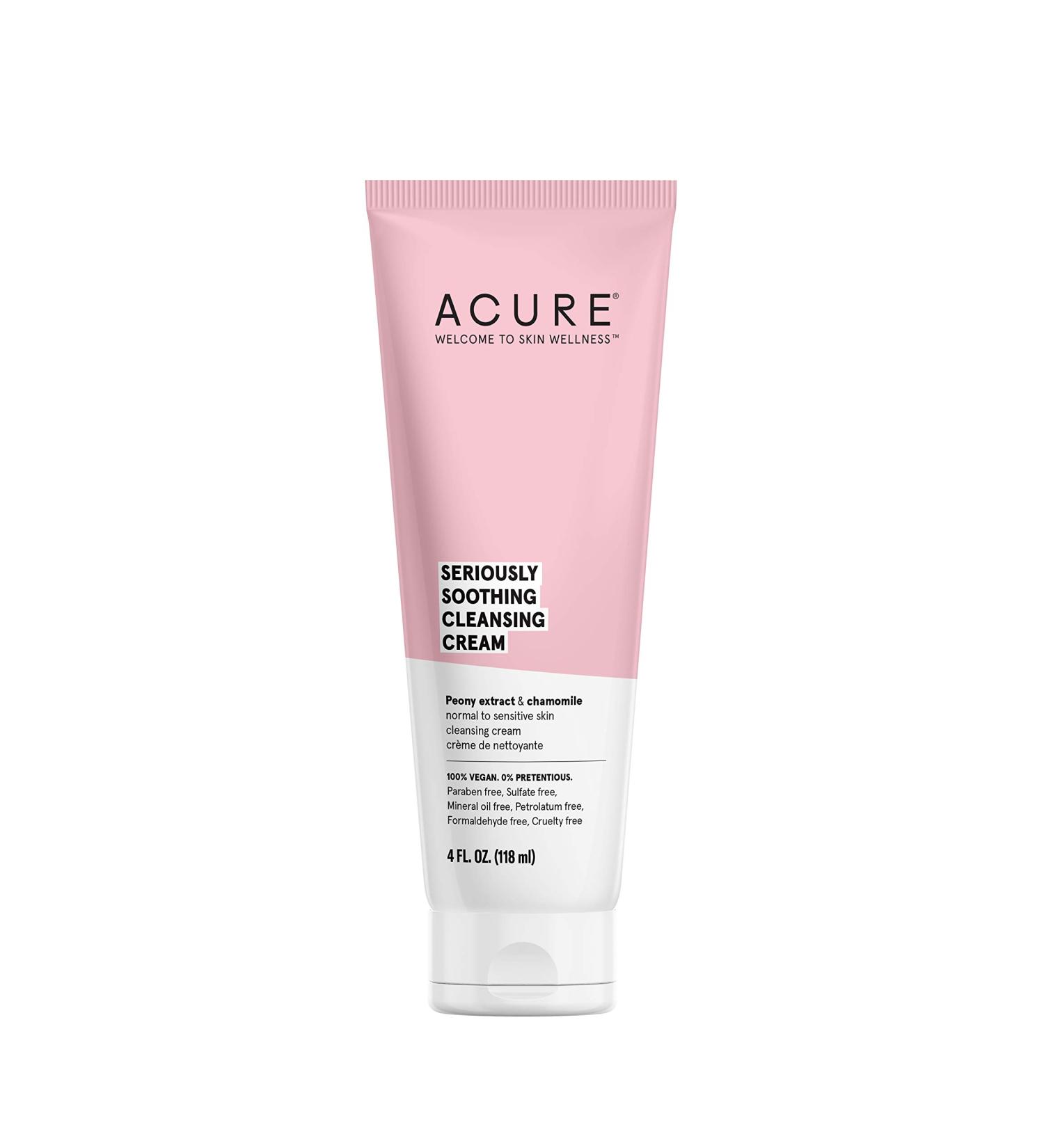 ACURE Seriously Soothing Cleansing Cream | Vegan Formula for Dry & Sensitive Skin | Peony Extract & Chamomile | 4 Fl Oz - Buy Online on GoSupps.com