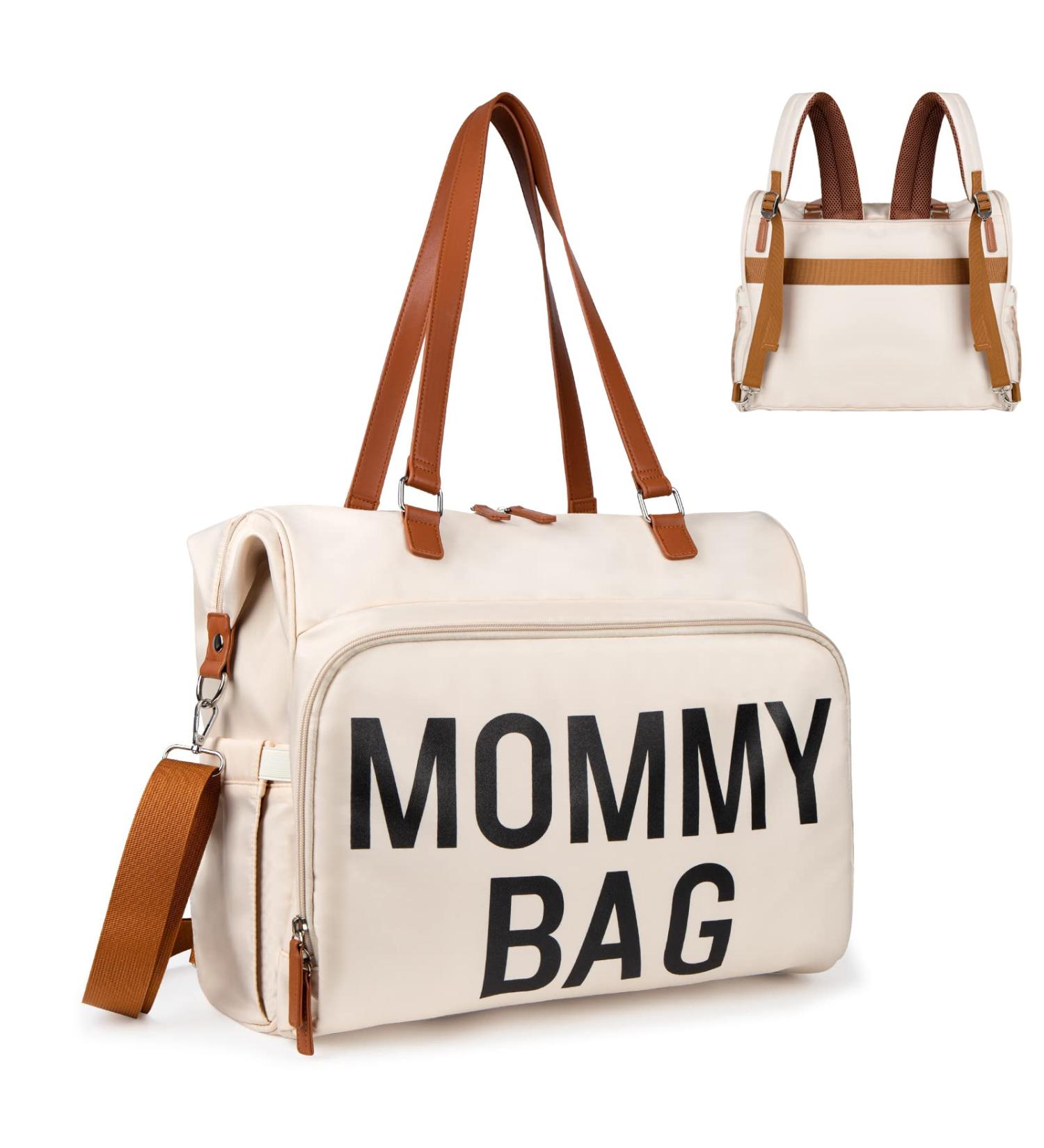 Mommy Hospital Bag with 14 Pockets | Waterproof Labor & Delivery Bag for 2 Kids | Insulated Baby Travel Tote in Creamy White - Buy Online on GoSupps.com